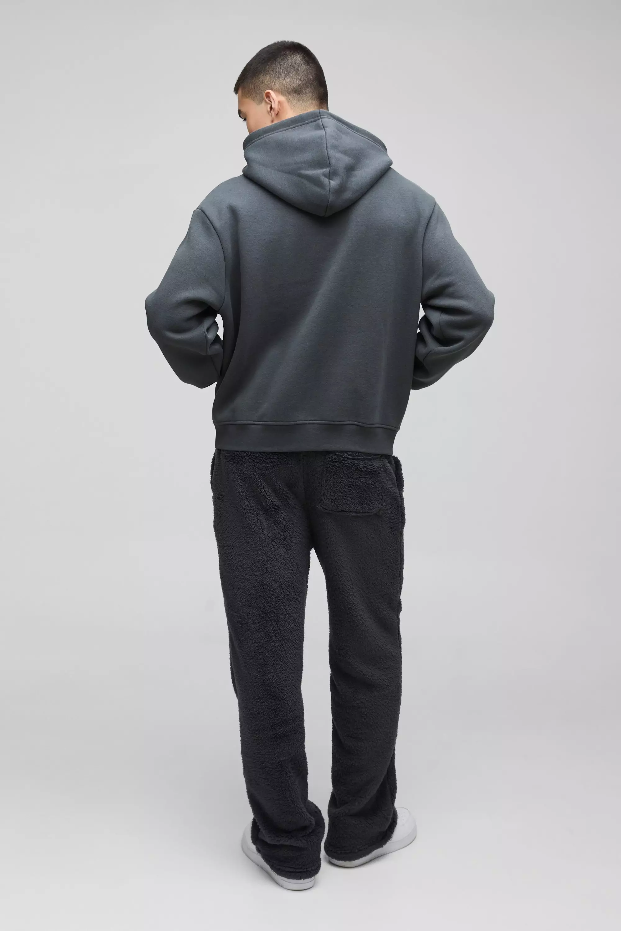 Charcoal Straight Leg Teddy Borg Joggers alternative image