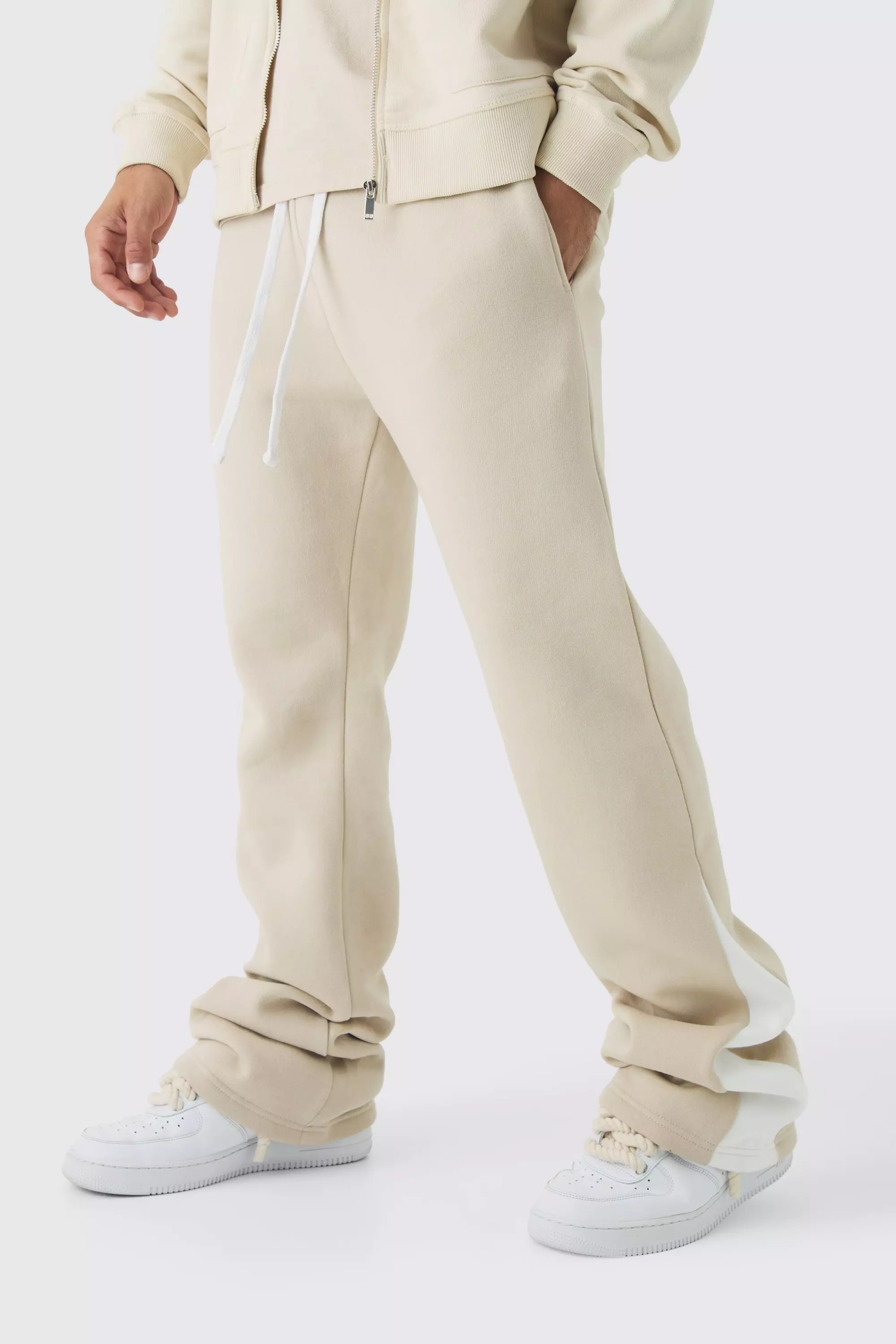 Stacked Fit Gusset Sweatpants Stone