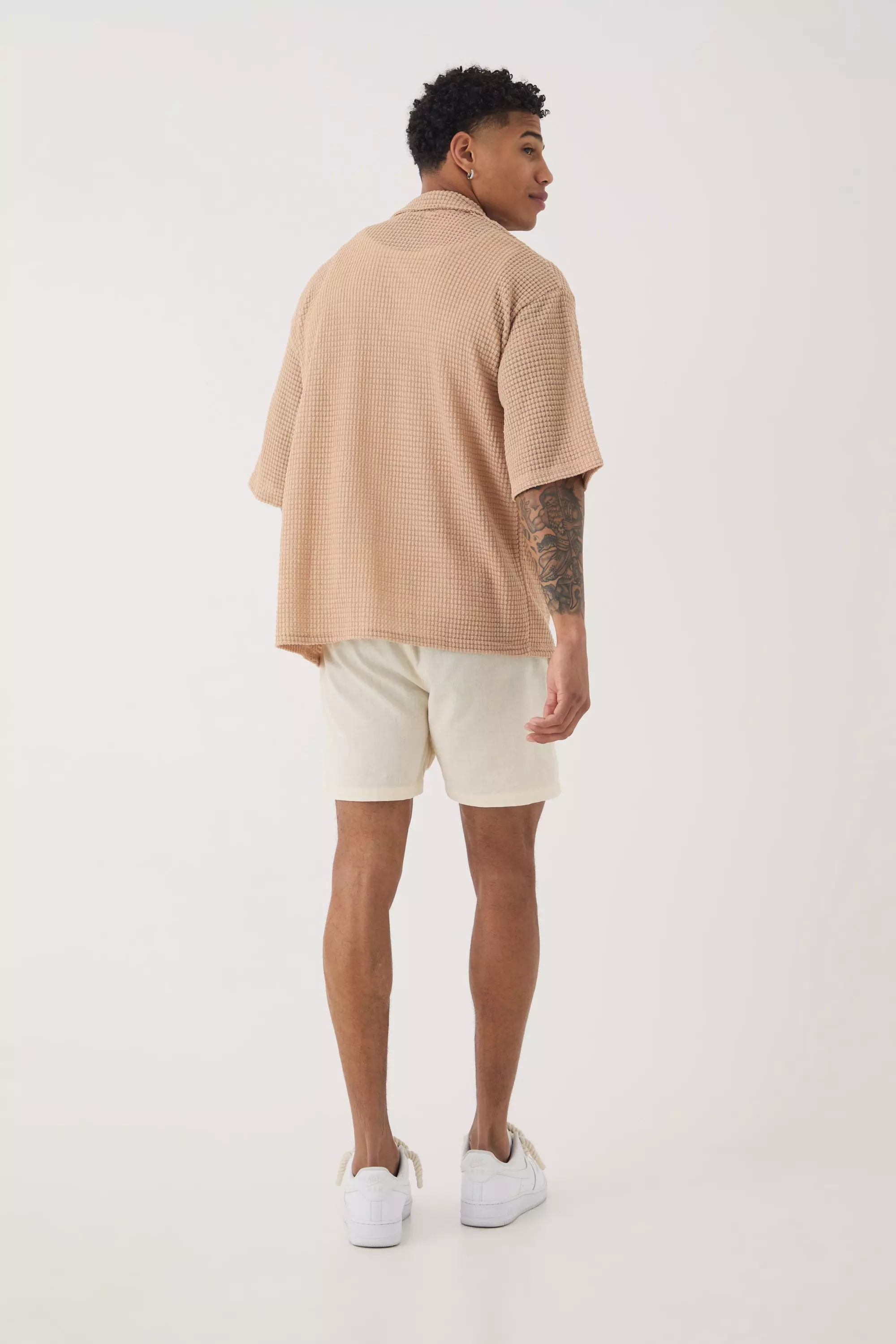 Chemise oversize boutonnée à manches courtes, Stone autre image