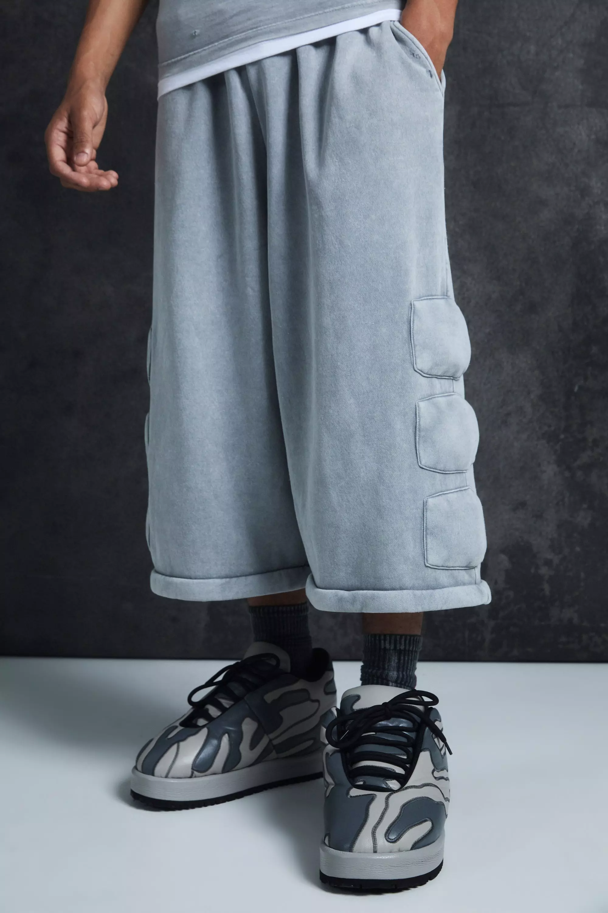 Charcoal Trippie Redd Relaxed Washed Padded Sweatpants alternative image