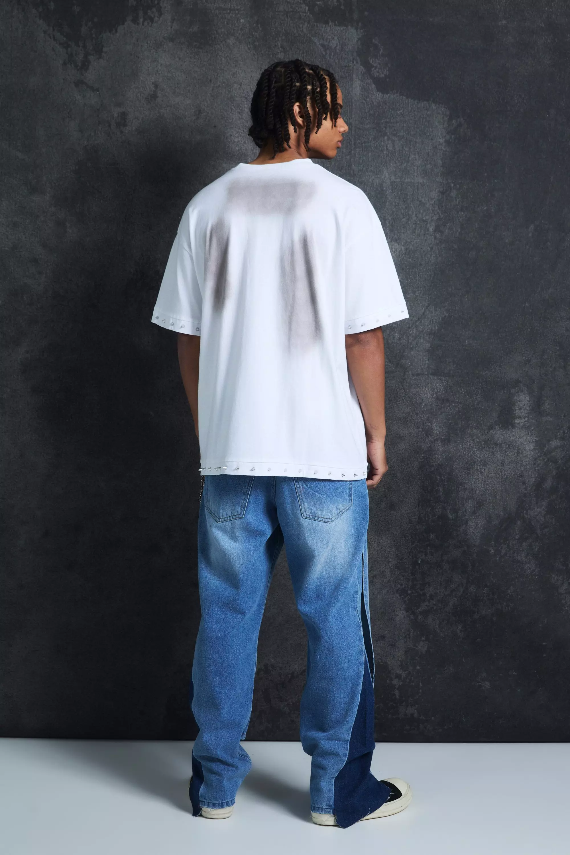 Kastiges Oversize T-Shirt mit Ring-Detail, White alternatives Bild