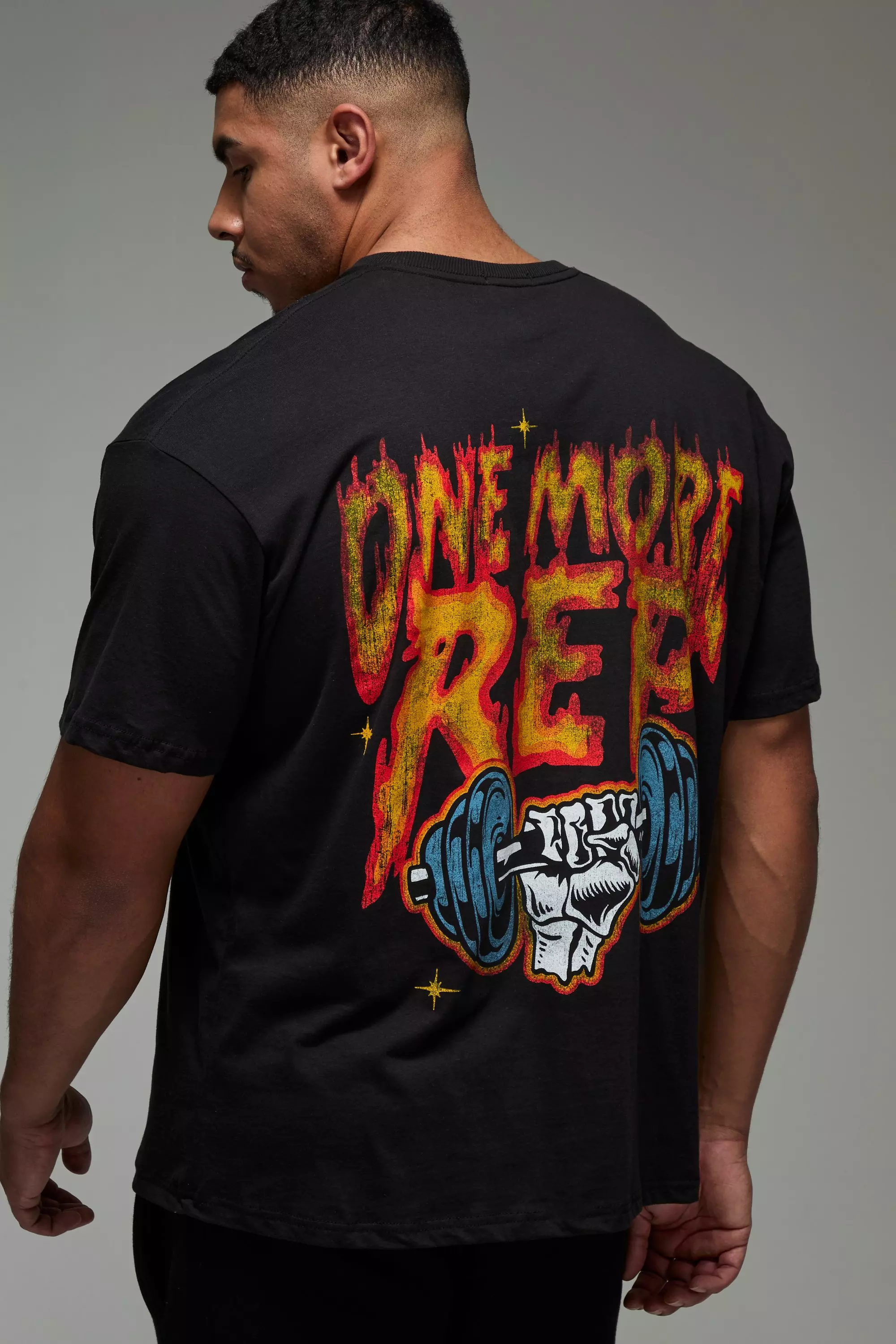T-shirt oversize imprimé - MAN Active, Black autre image
