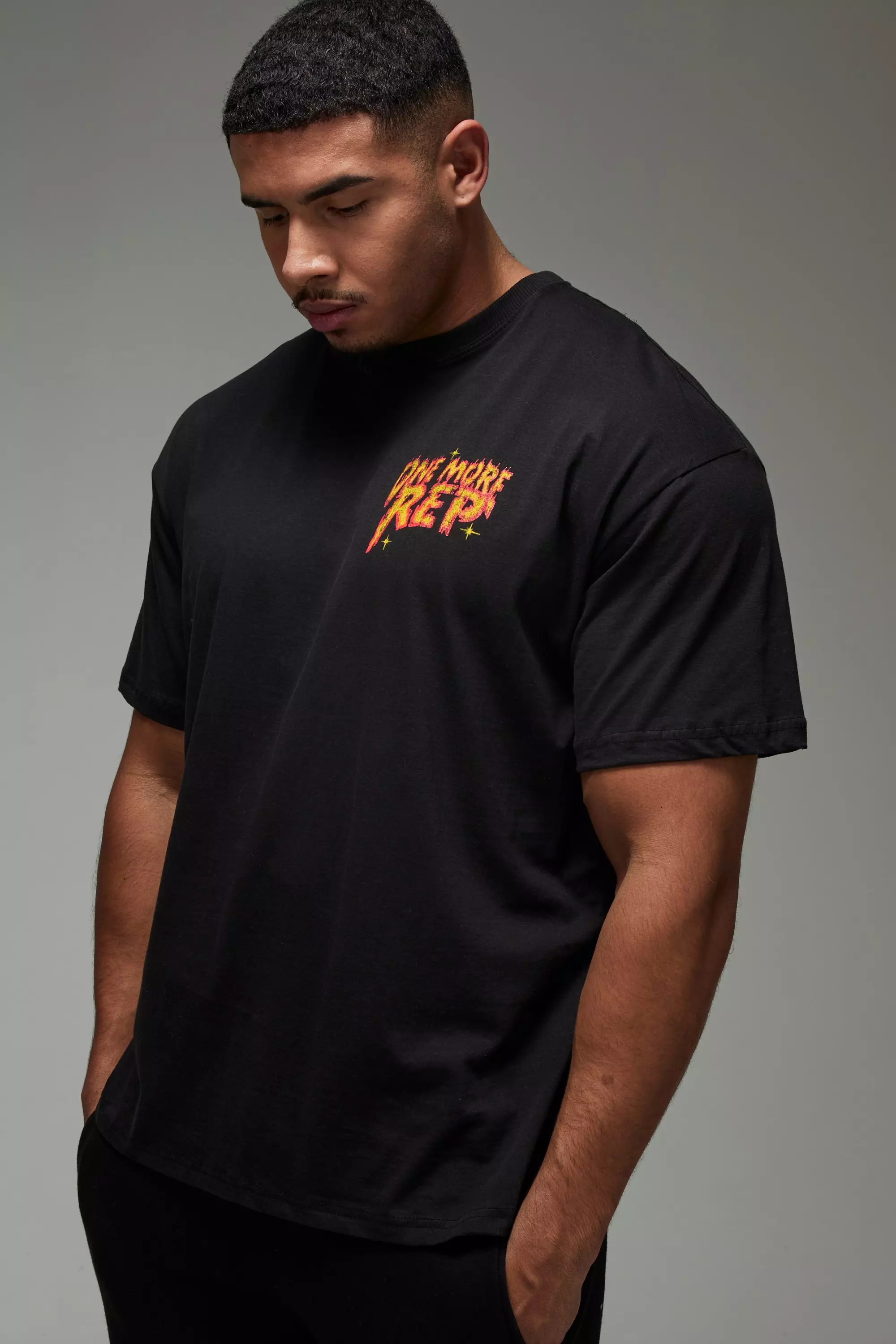 T-shirt oversize imprimé - MAN Active, Black autre image