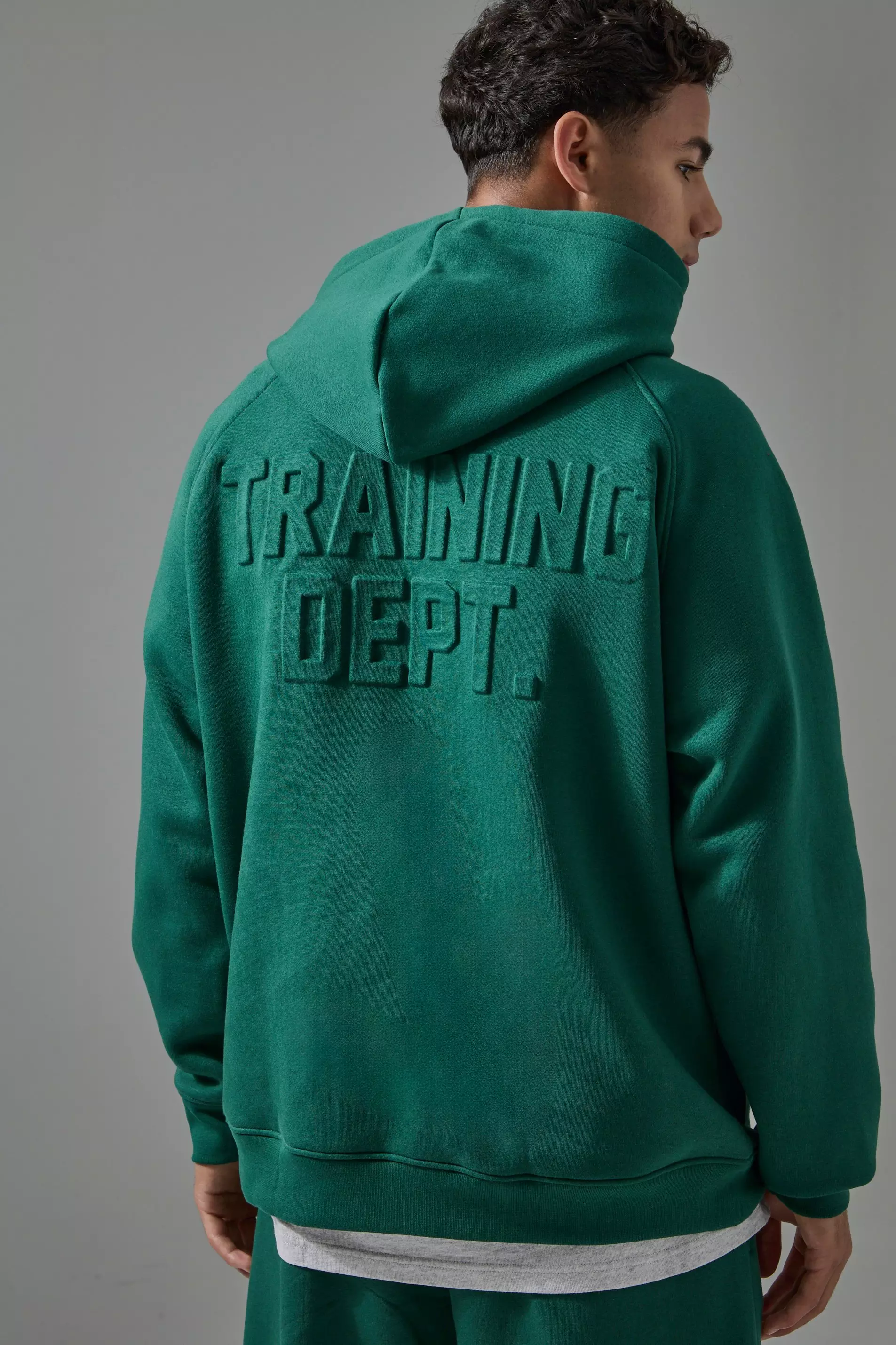 Green Man Active Training Dept Embossed Oversized Hoodie