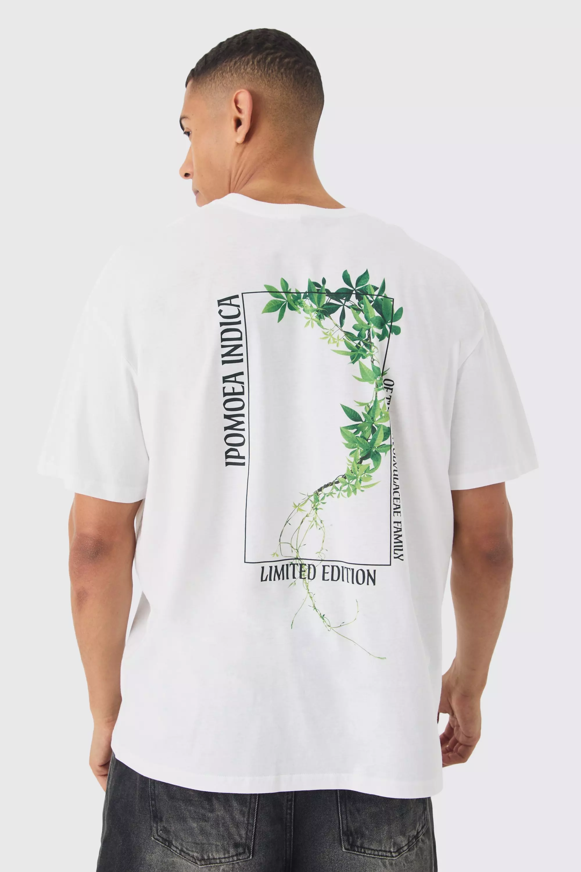 Slim Plant Print T-shirt White