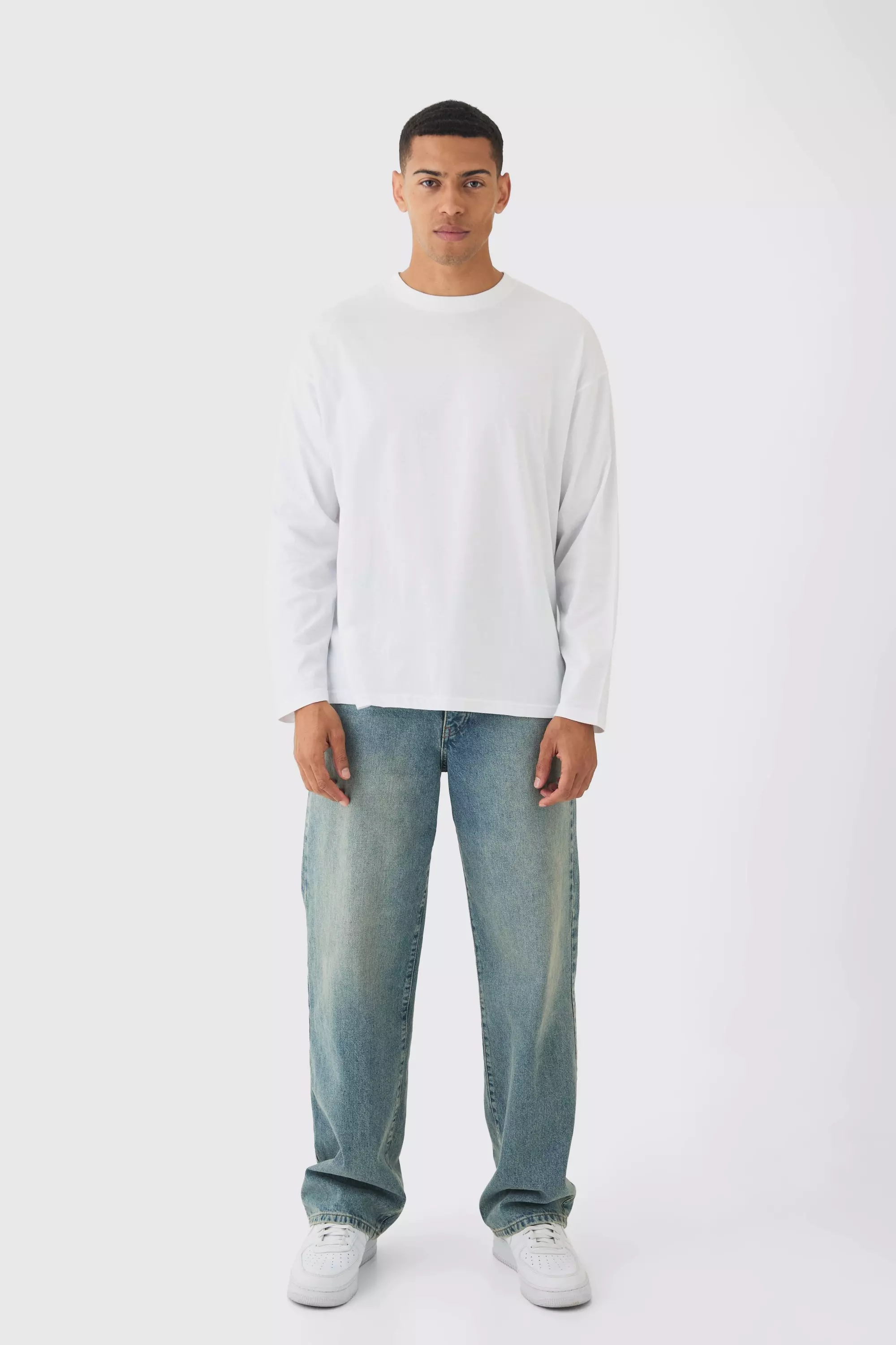 Oversized Long Sleeve Crew Neck T-Shirt | boohooMAN USA