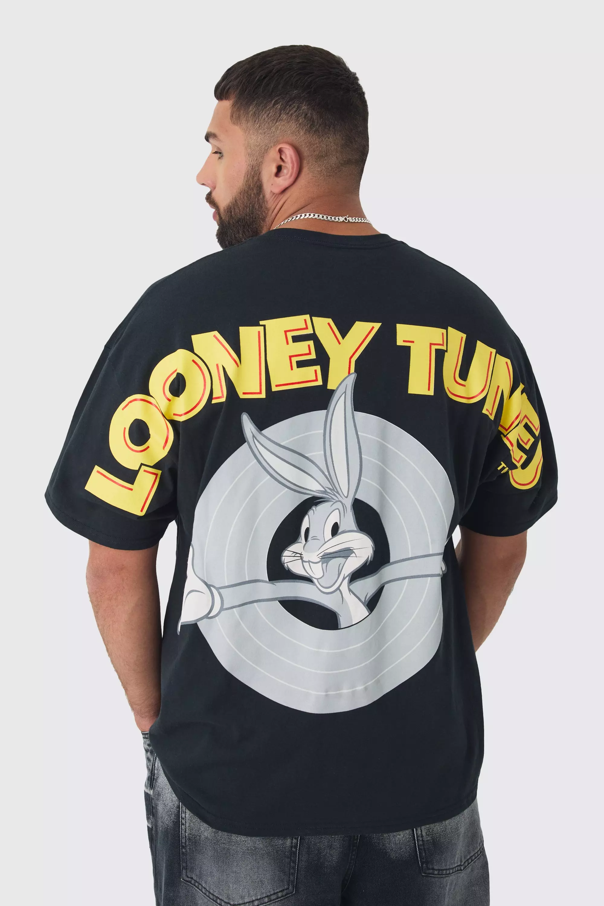 Plus Looney Tunes Licence Printed T-shirt In Black Black