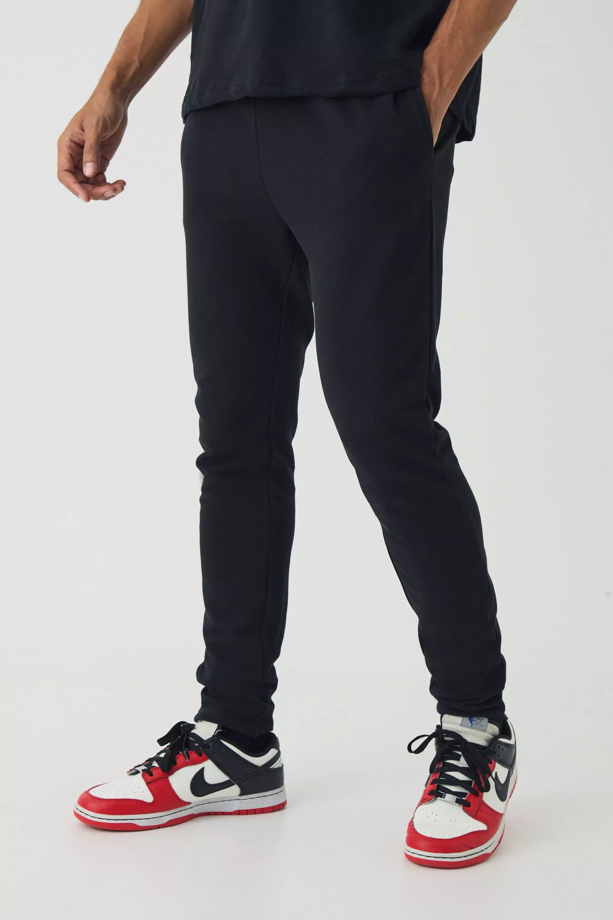 Black Skinny Pique Jogger