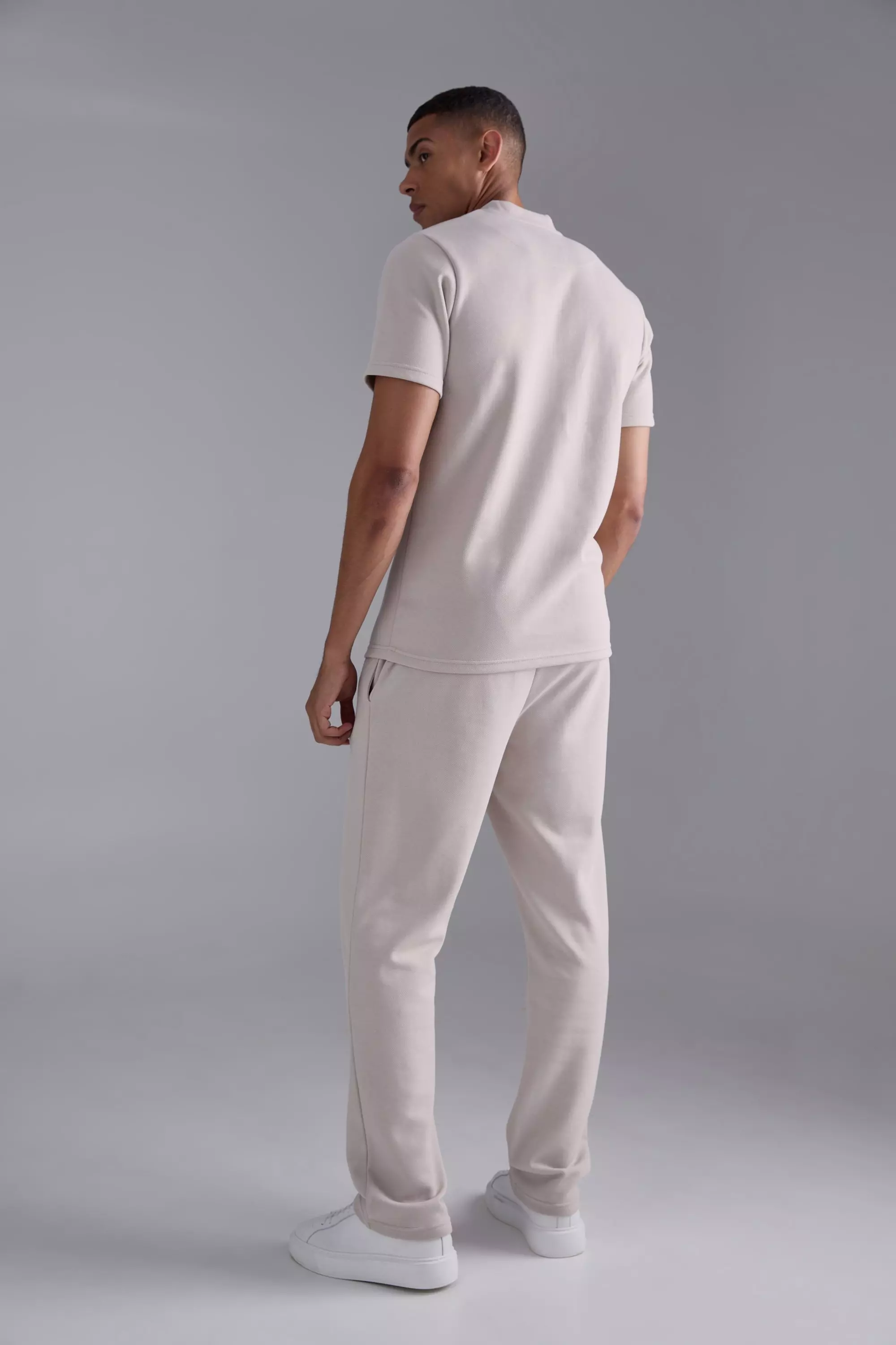 Pantaloni Tuta Regular Fit In Piqué , Stone immagine alternativa