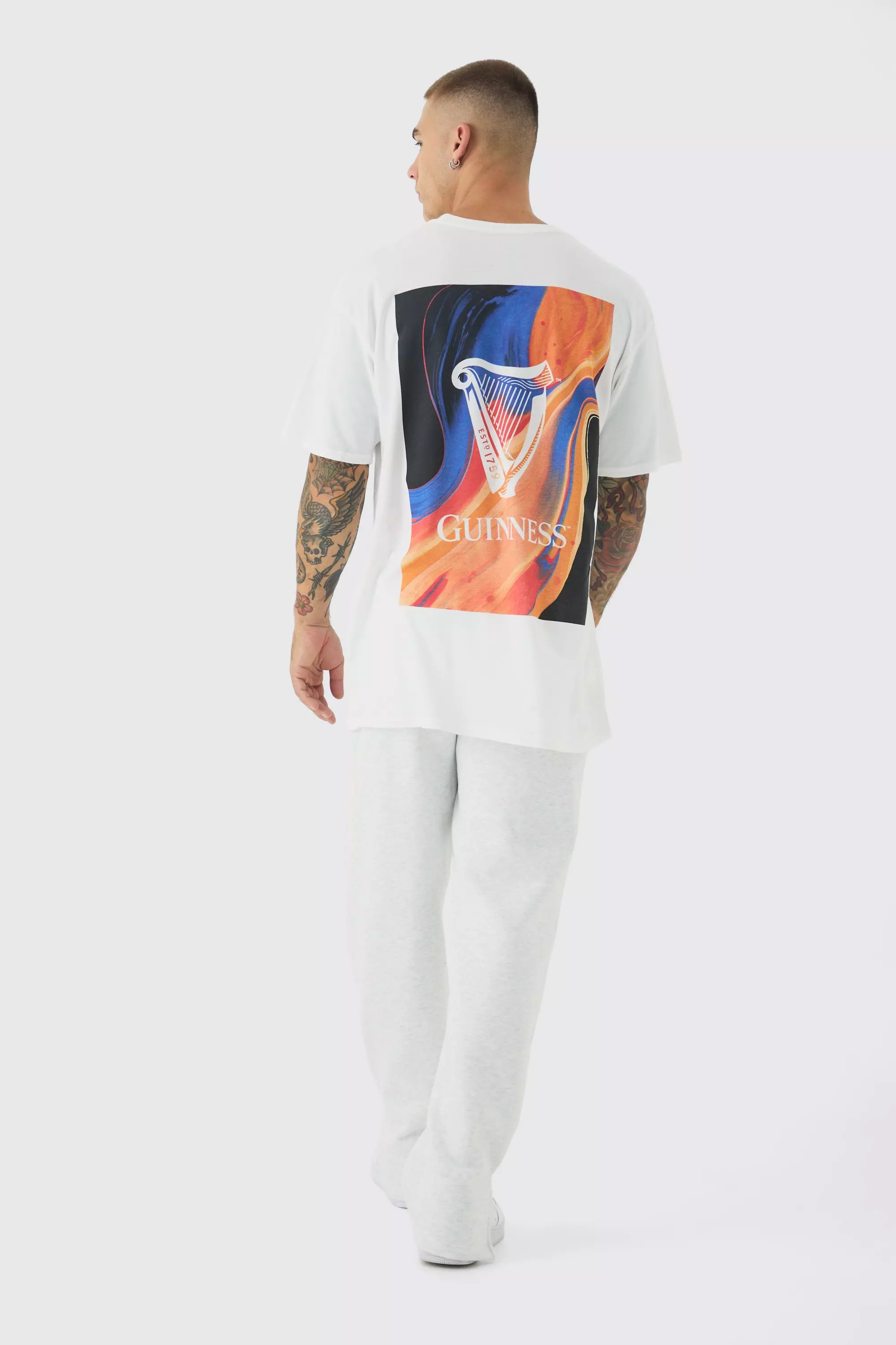 White Oversized Guinness License Print T-shirt alternative image