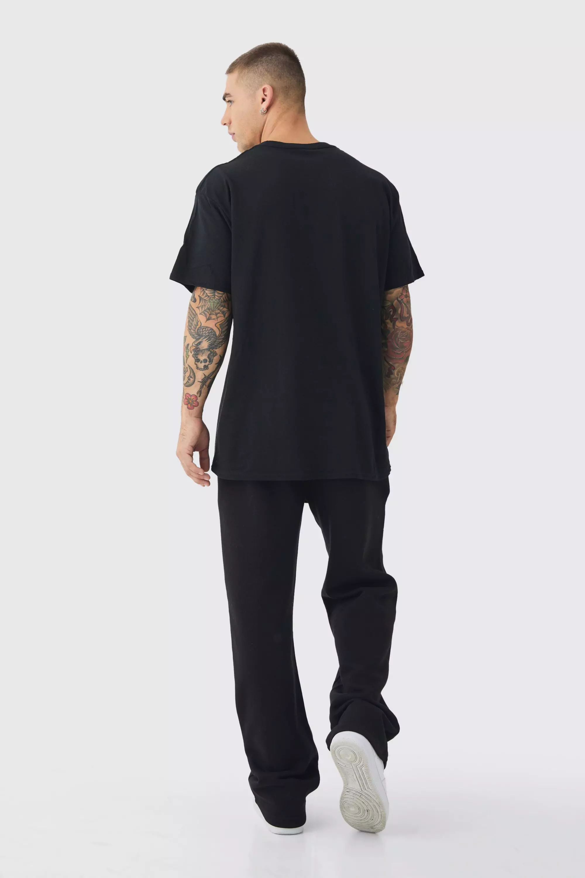 Black Oversized Death Row Records License Print T-shirt alternative image