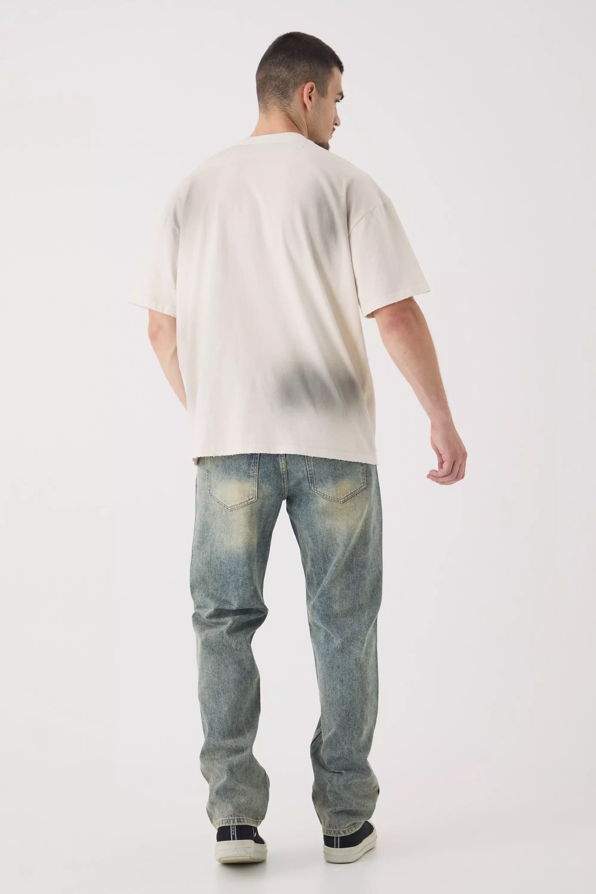 Antique blue Tall Ripped Carpenter Panel Relaxed Fit Jeans alternative image