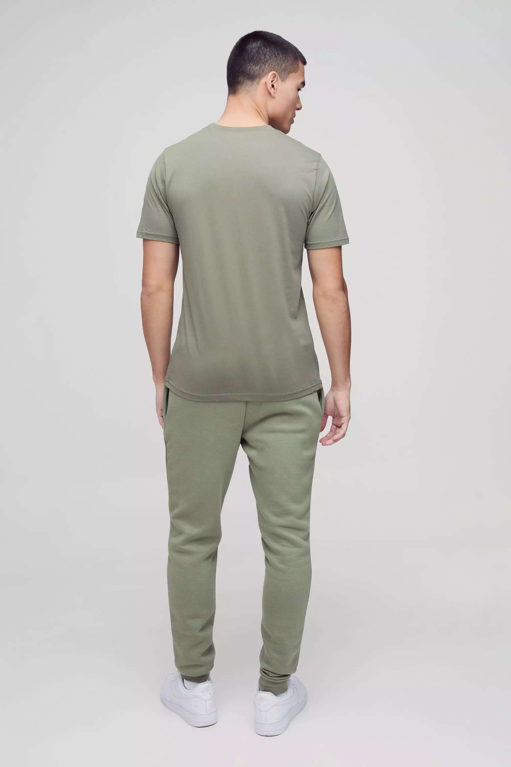 Olive Slim Basic Crew Neck T-shirt alternative image