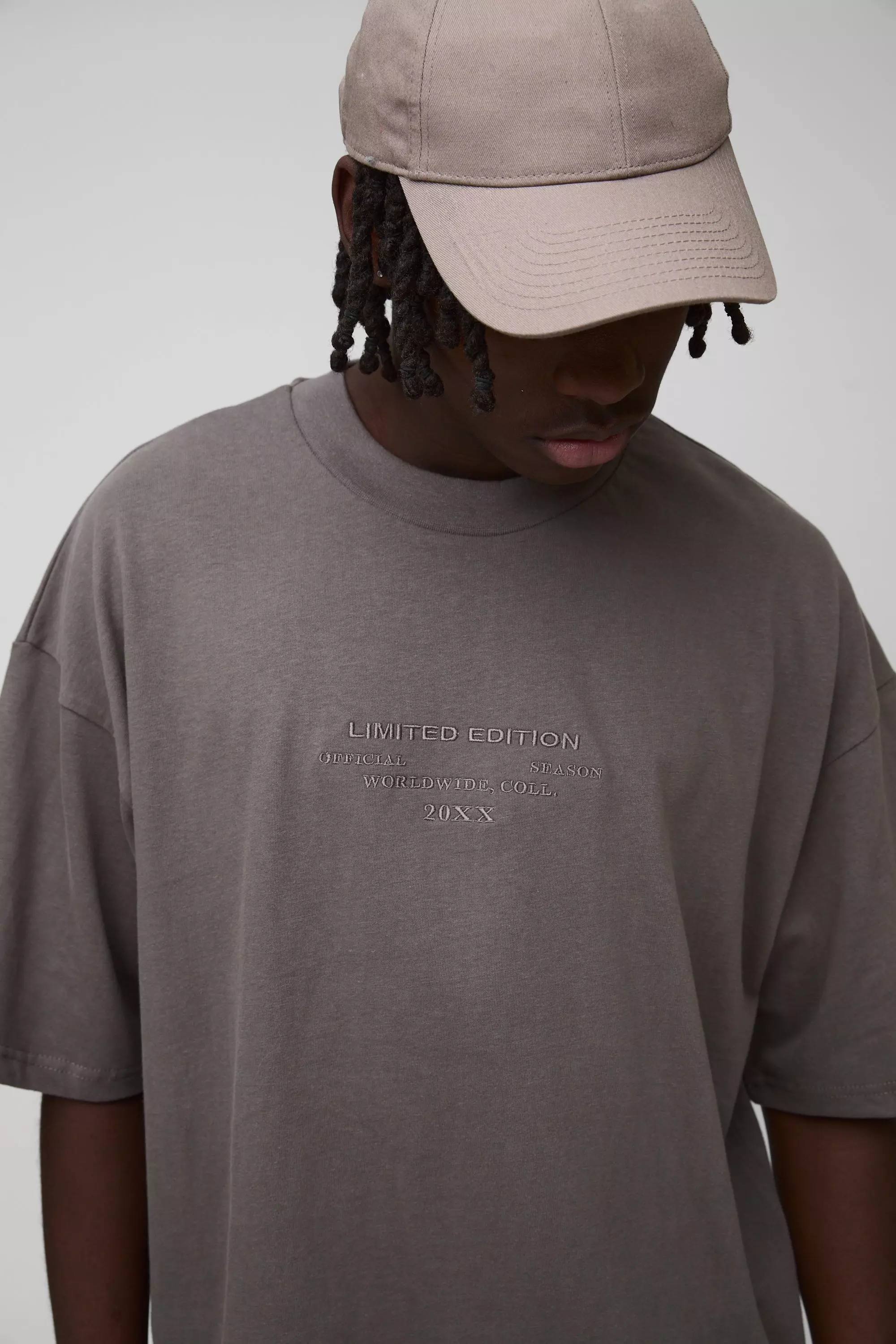 T-shirt épais oversize à col montant, Brown autre image