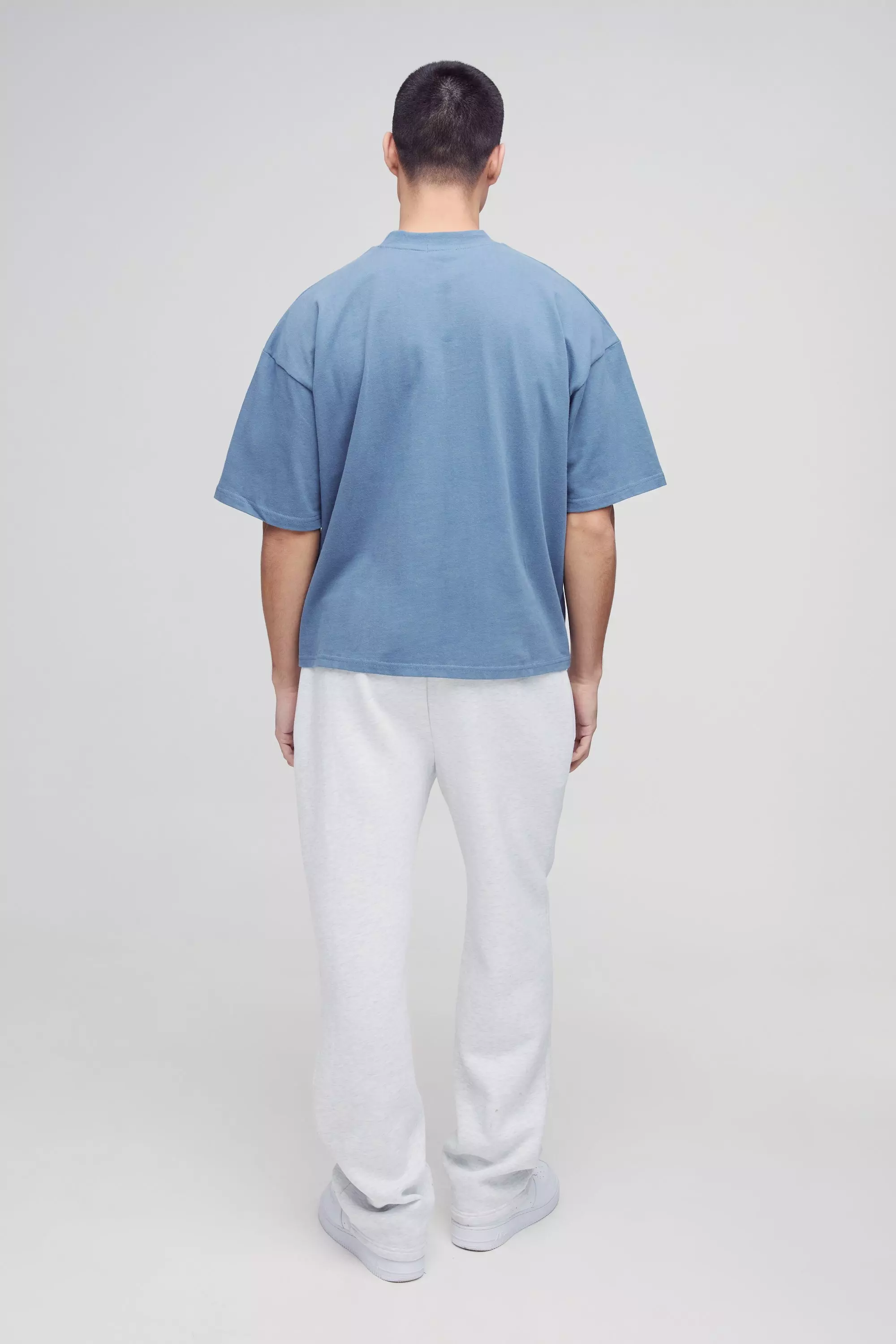 T-shirt épais oversize à col montant, Slate blue autre image