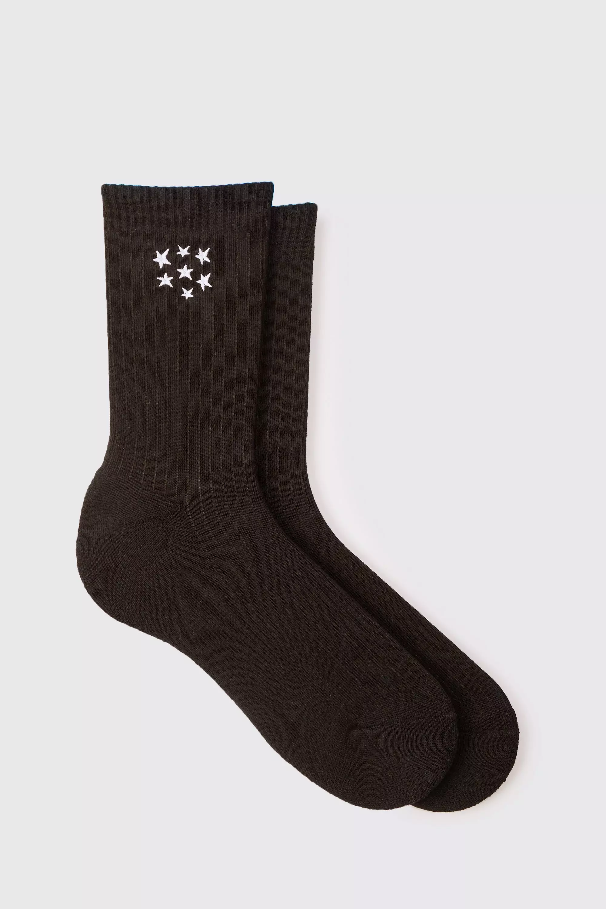 Star Print Socks Black