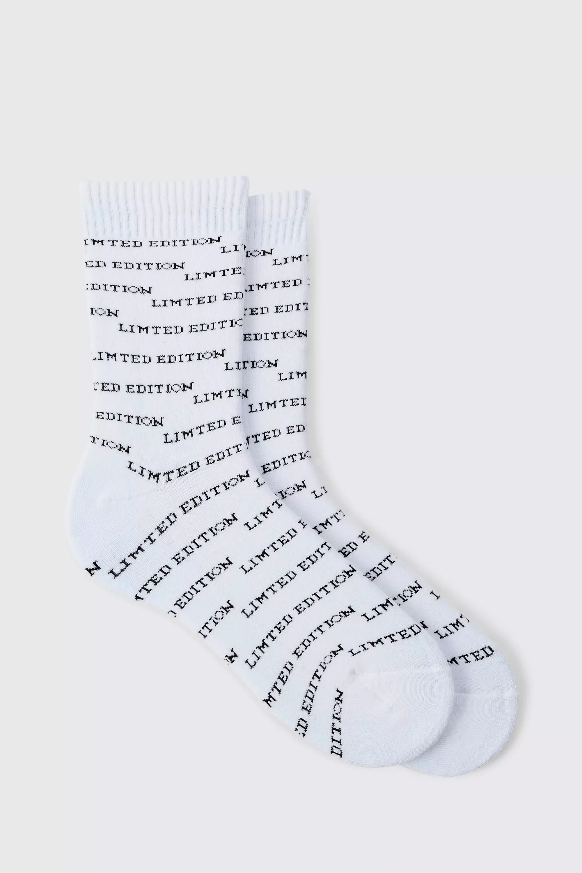 Limited Edition Embroidered Sports Socks White