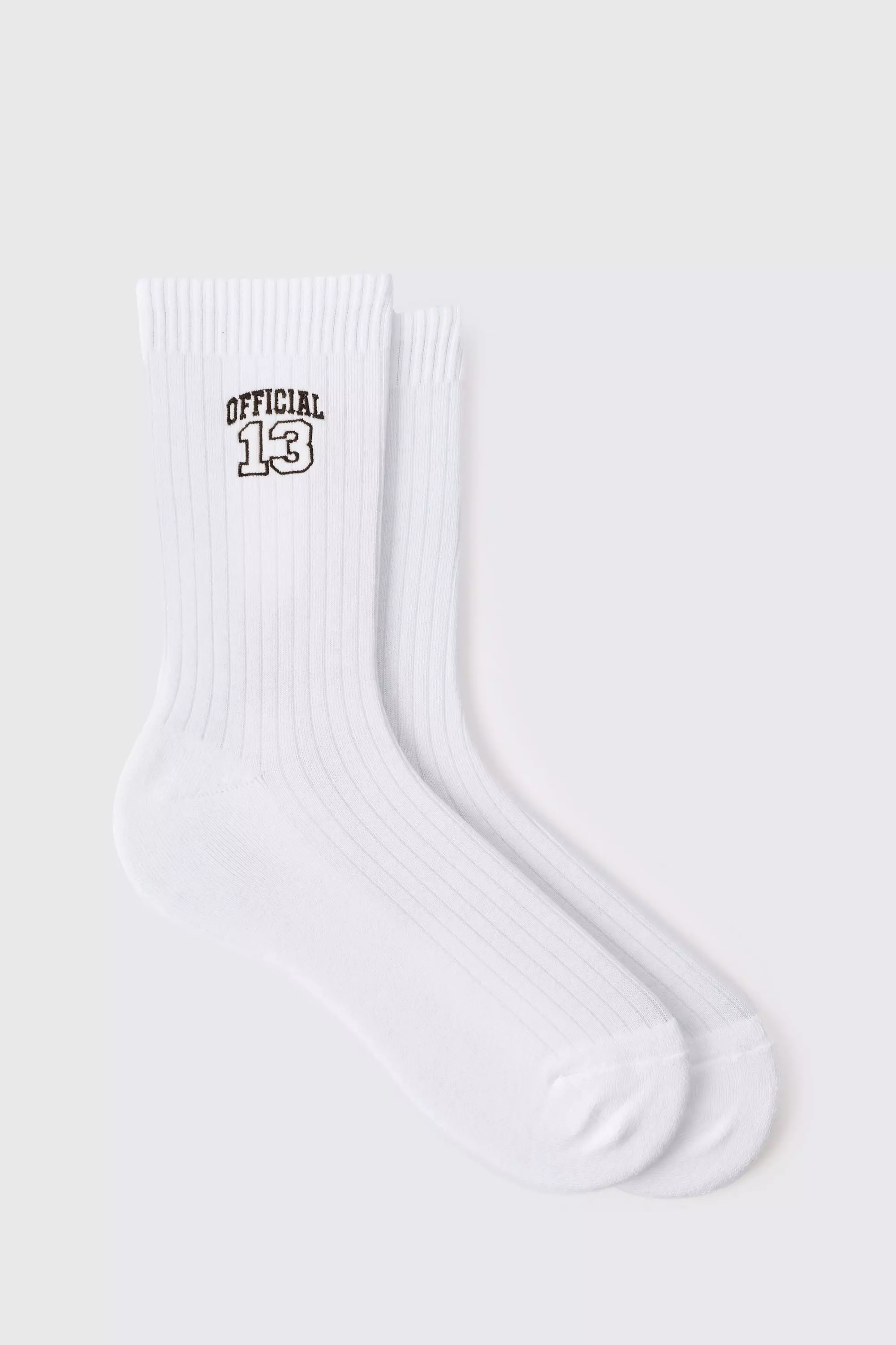 White Jacquard Varsity Sports Socks alternative image