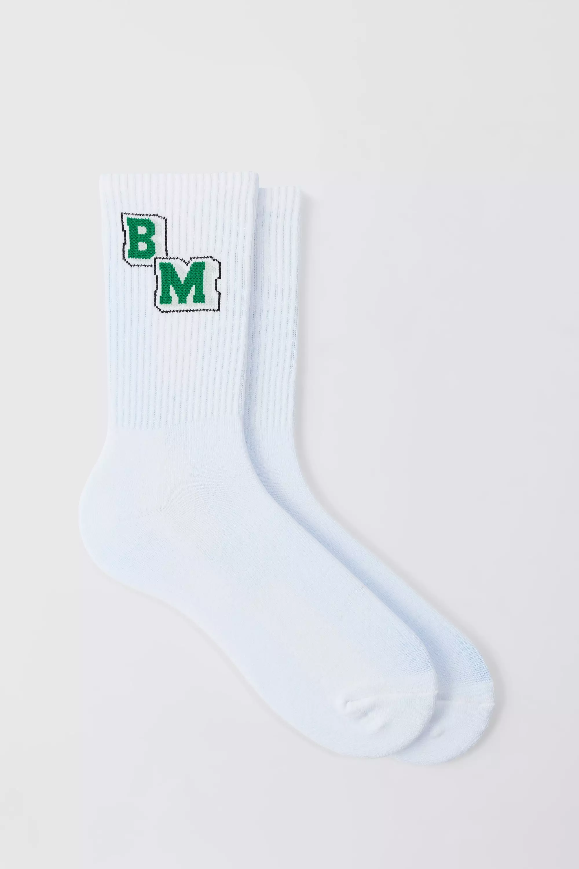 Jacquard Bm Graphic Sports Sock White