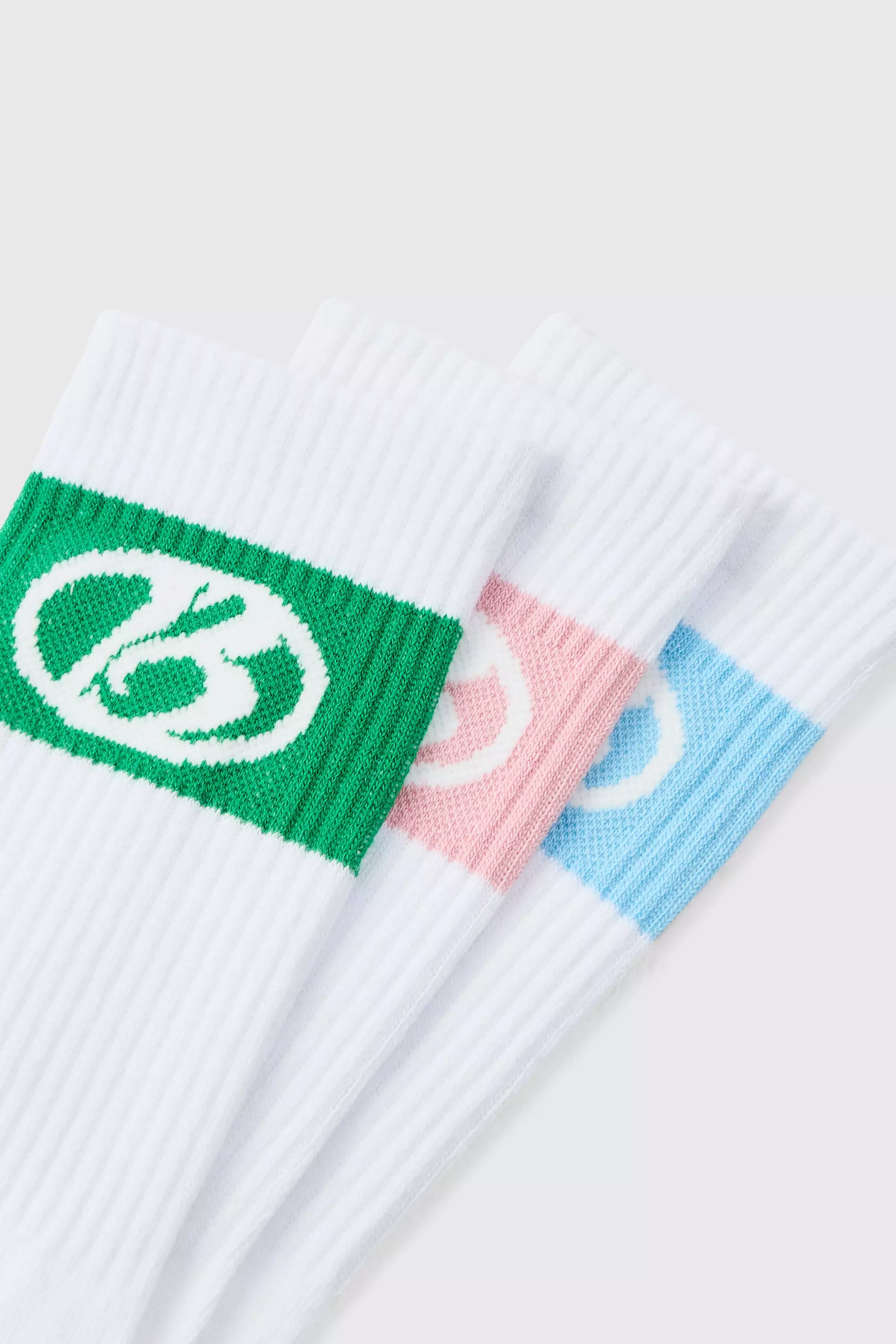 3er-Pack gestreifte Sport-Socken, White alternatives Bild