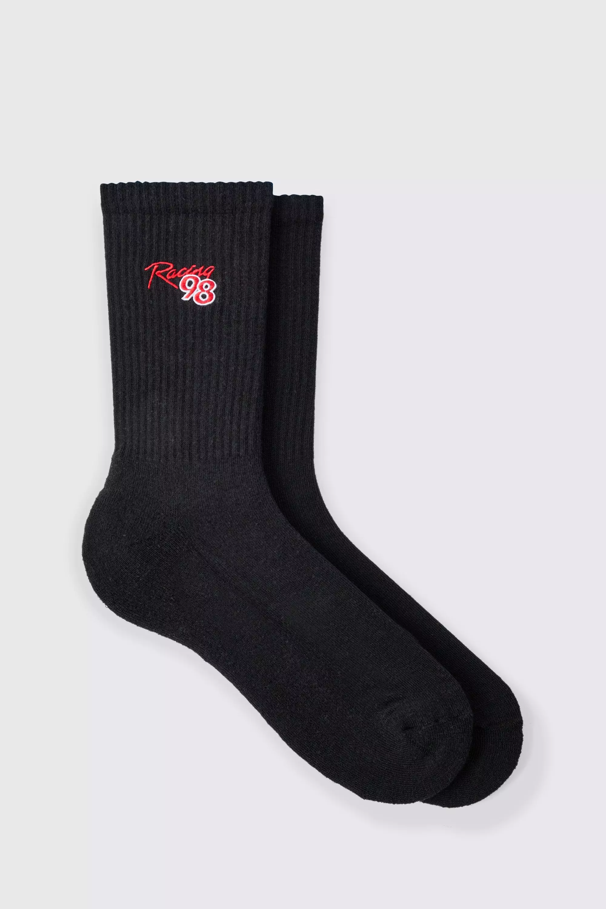 Moto Racing 98 Embroidered Socks Black