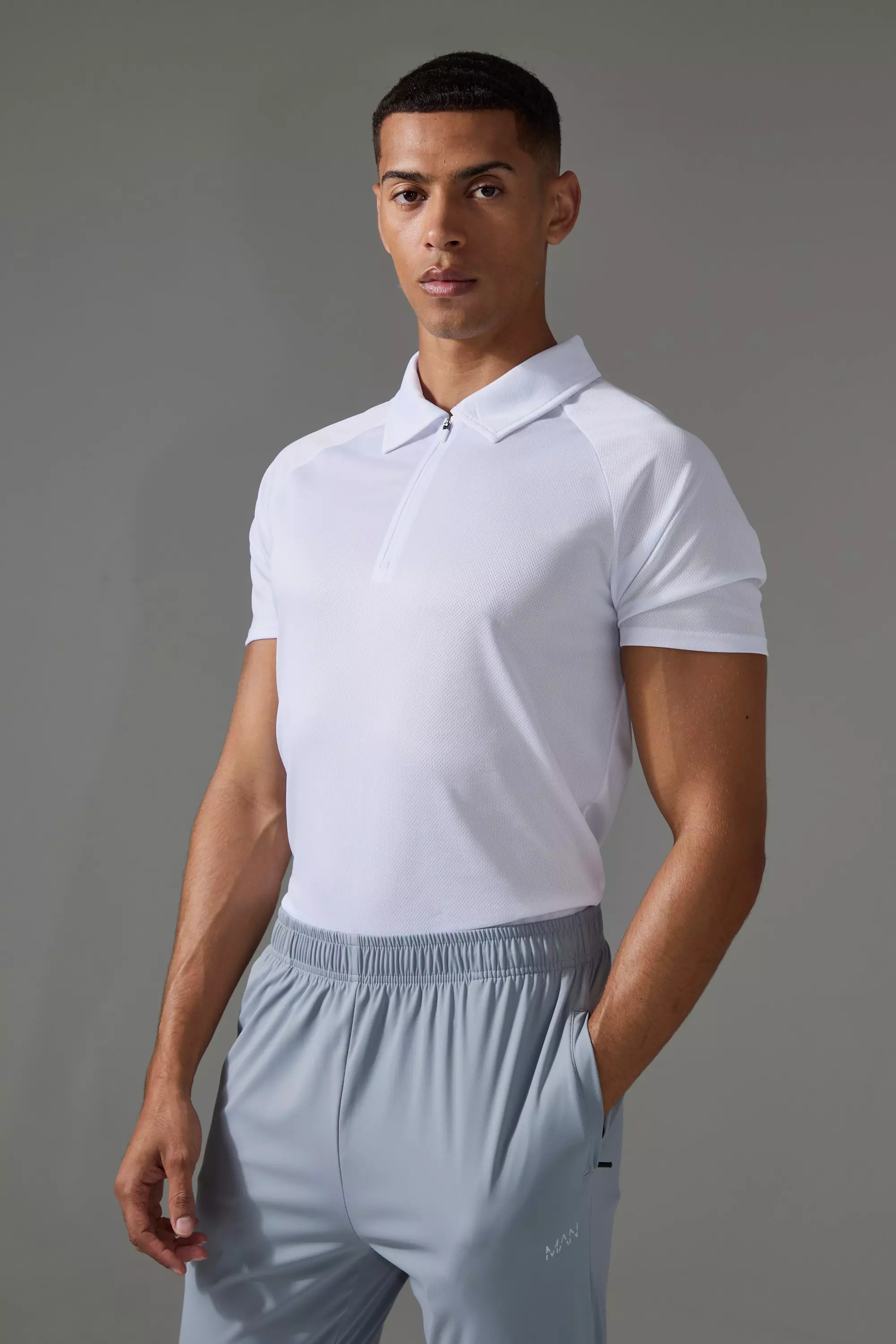 Man Active Golf Polo White