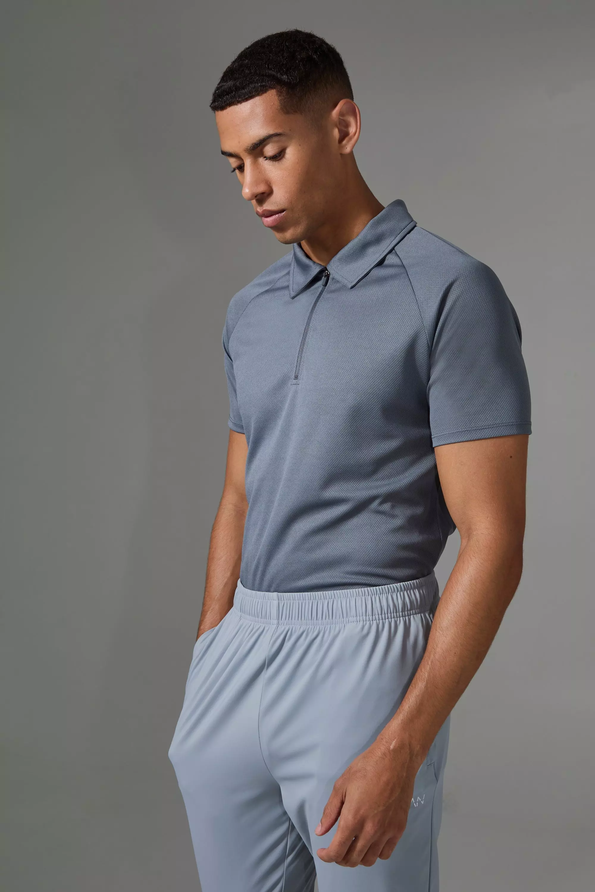 Man Active Golf Polo Charcoal