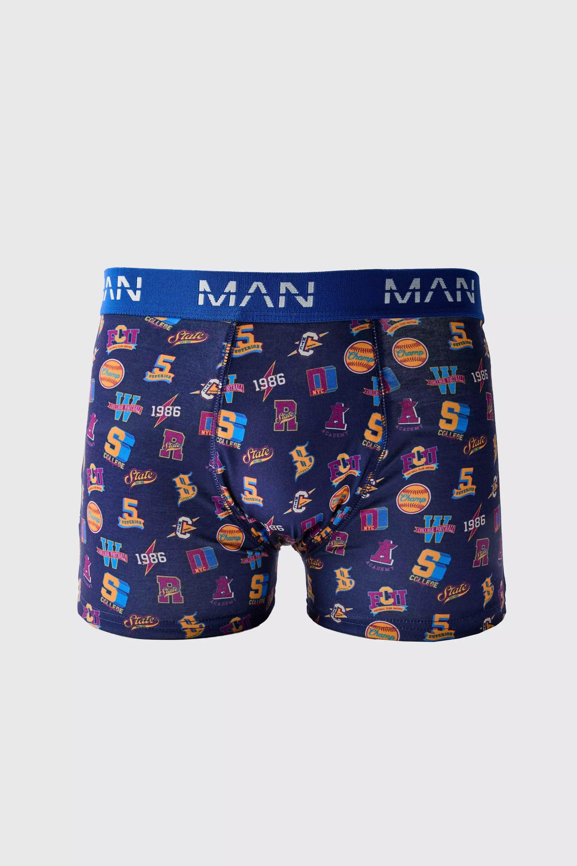 Man Varsity Printed Boxers Multi