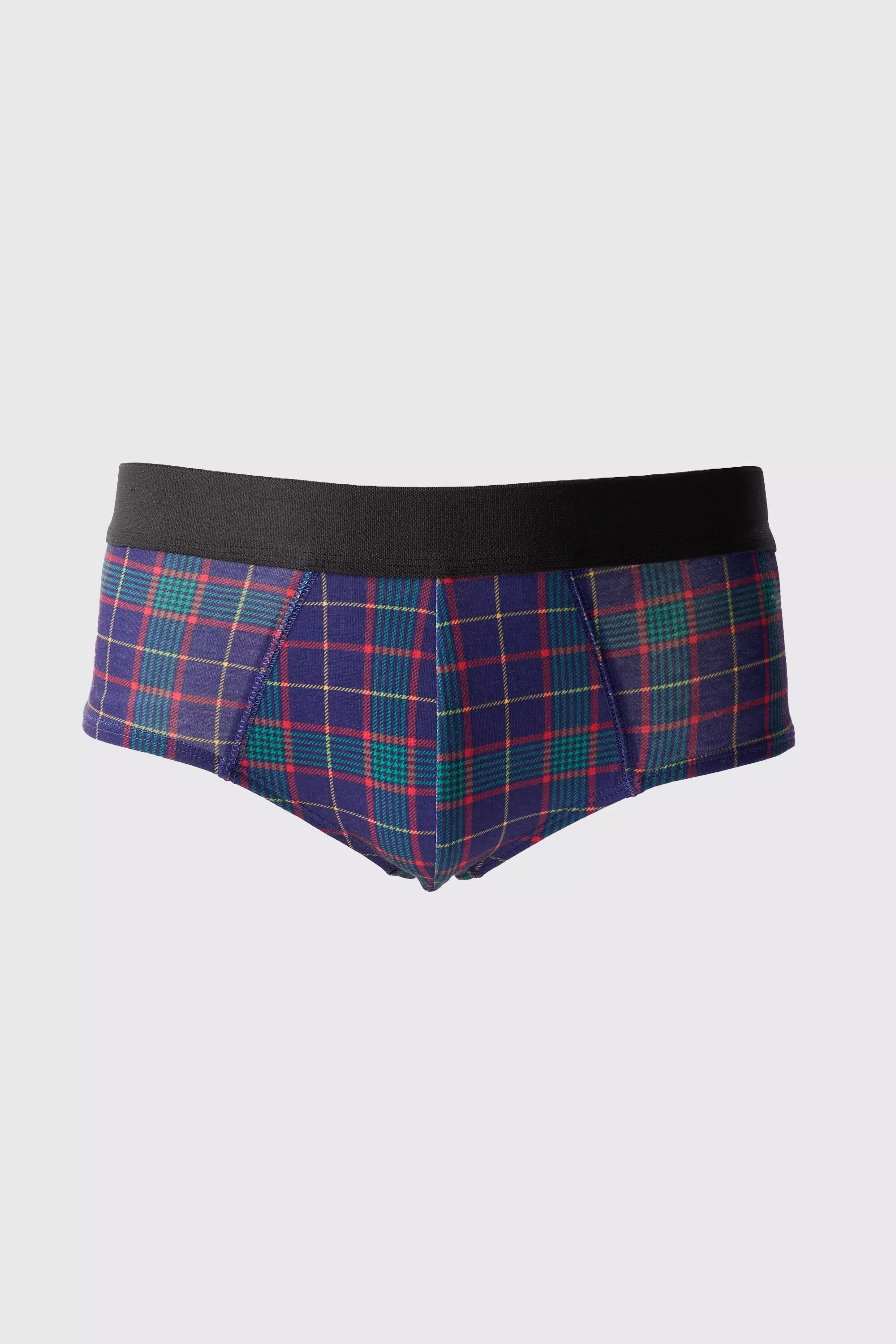 Plaid Printed Briefs Multi