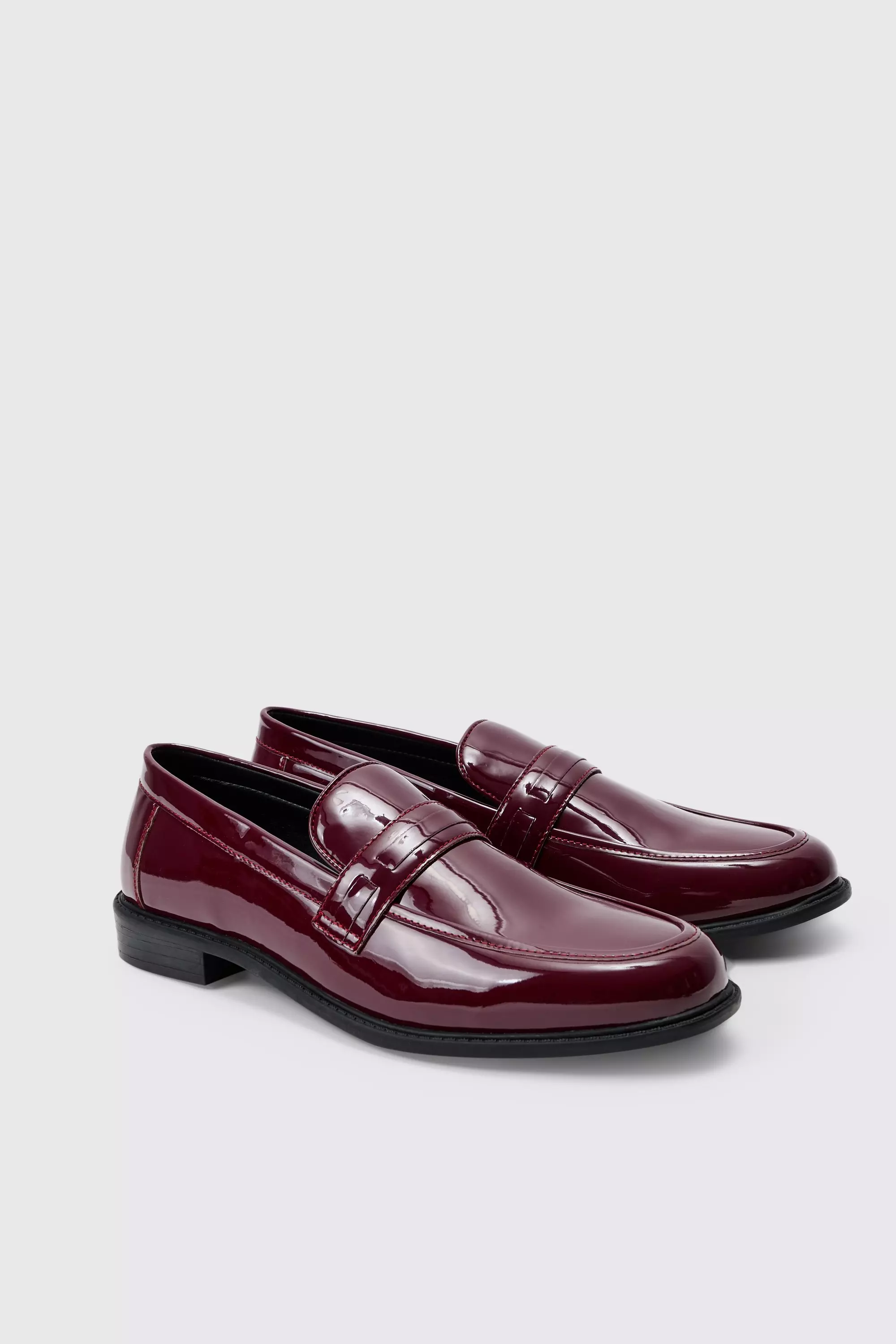 Patent Pu Loafers Burgundy