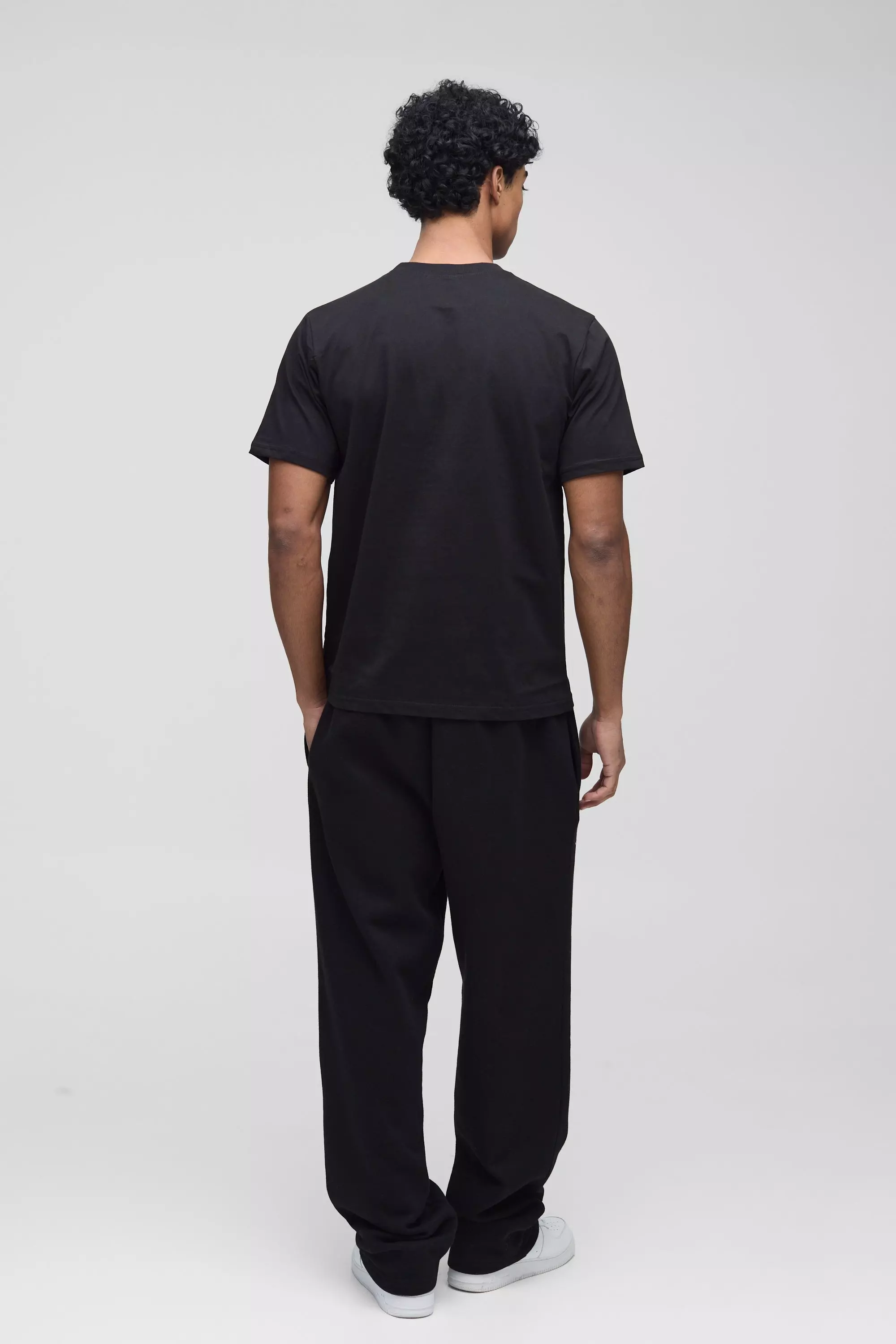 Black Regular Fit Man Signature Embroidered T-shirt alternative image