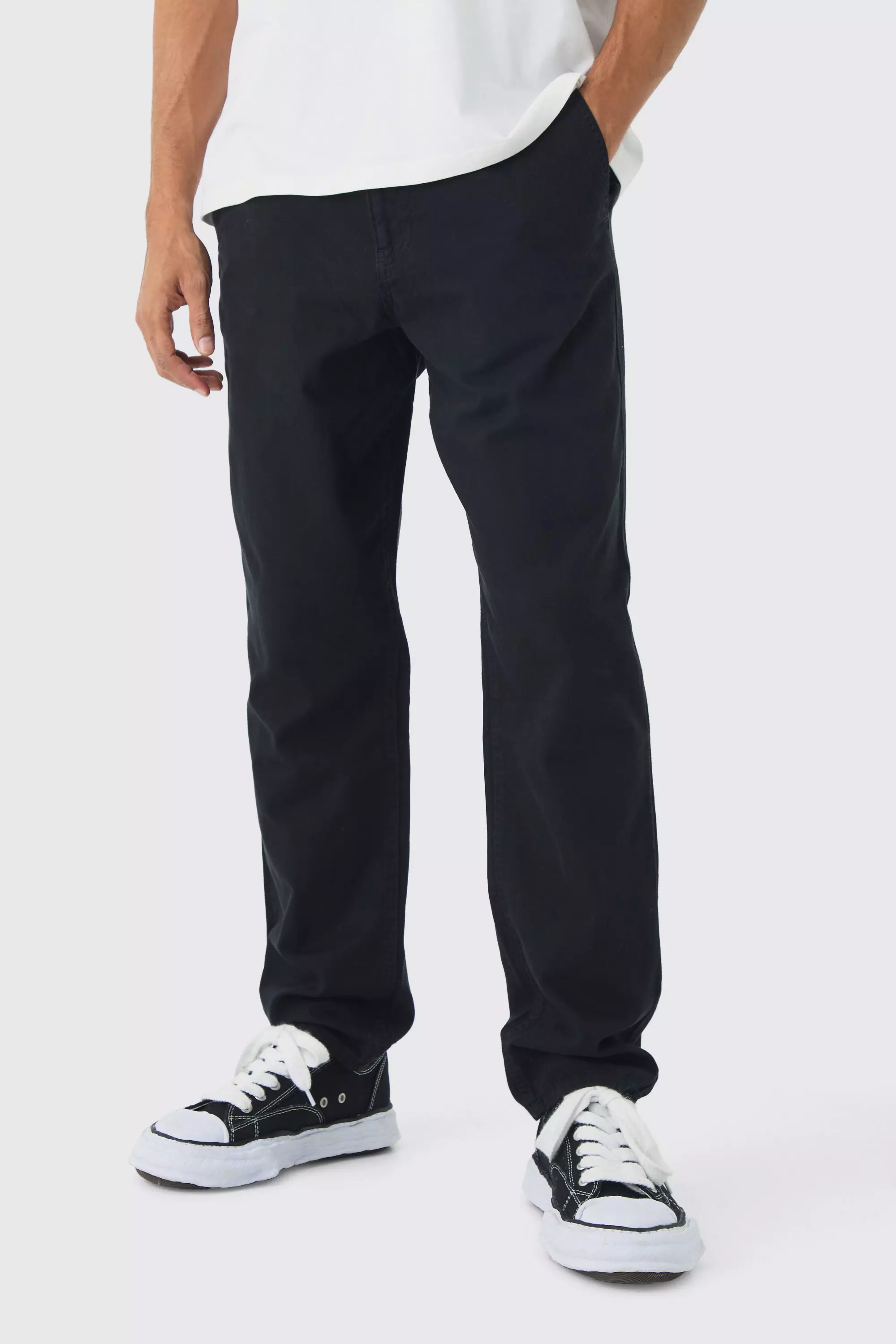 Baggy Tapered Chinos In Black Black