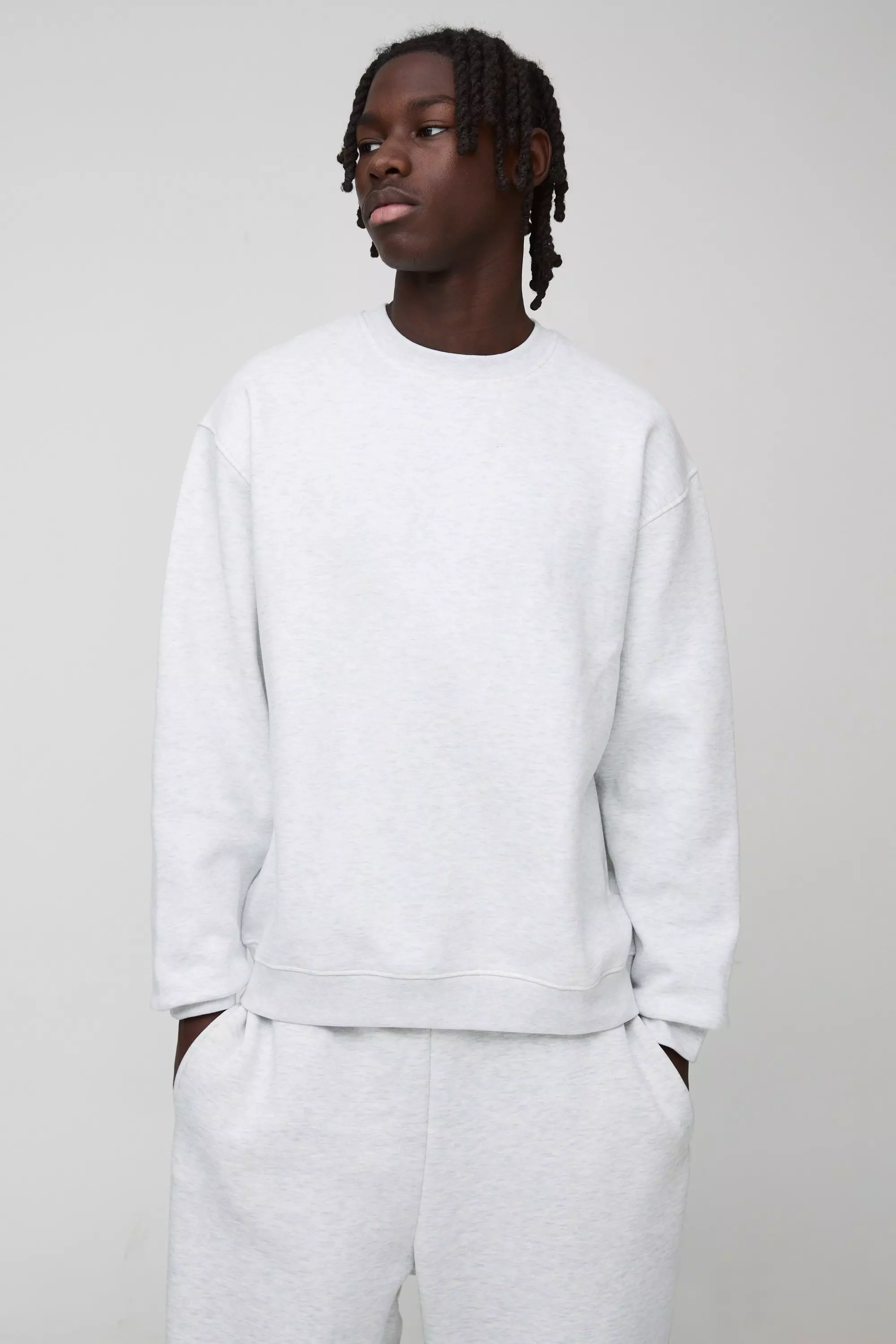 Basic Oversize Rundhals-Sweatshirt, Ash grey alternatives Bild