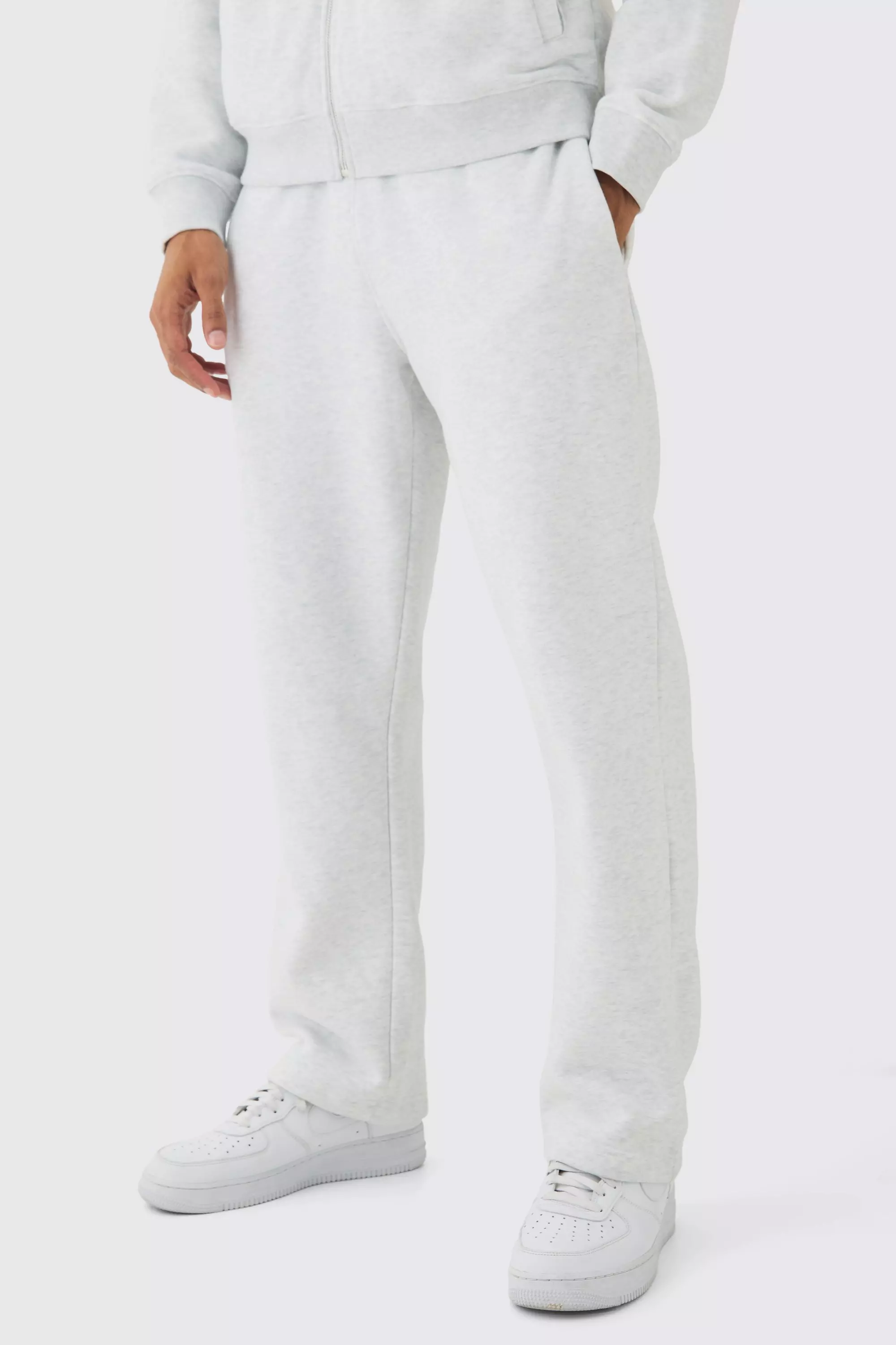 330GSM Basic Straight Leg Sweatpants Ash grey