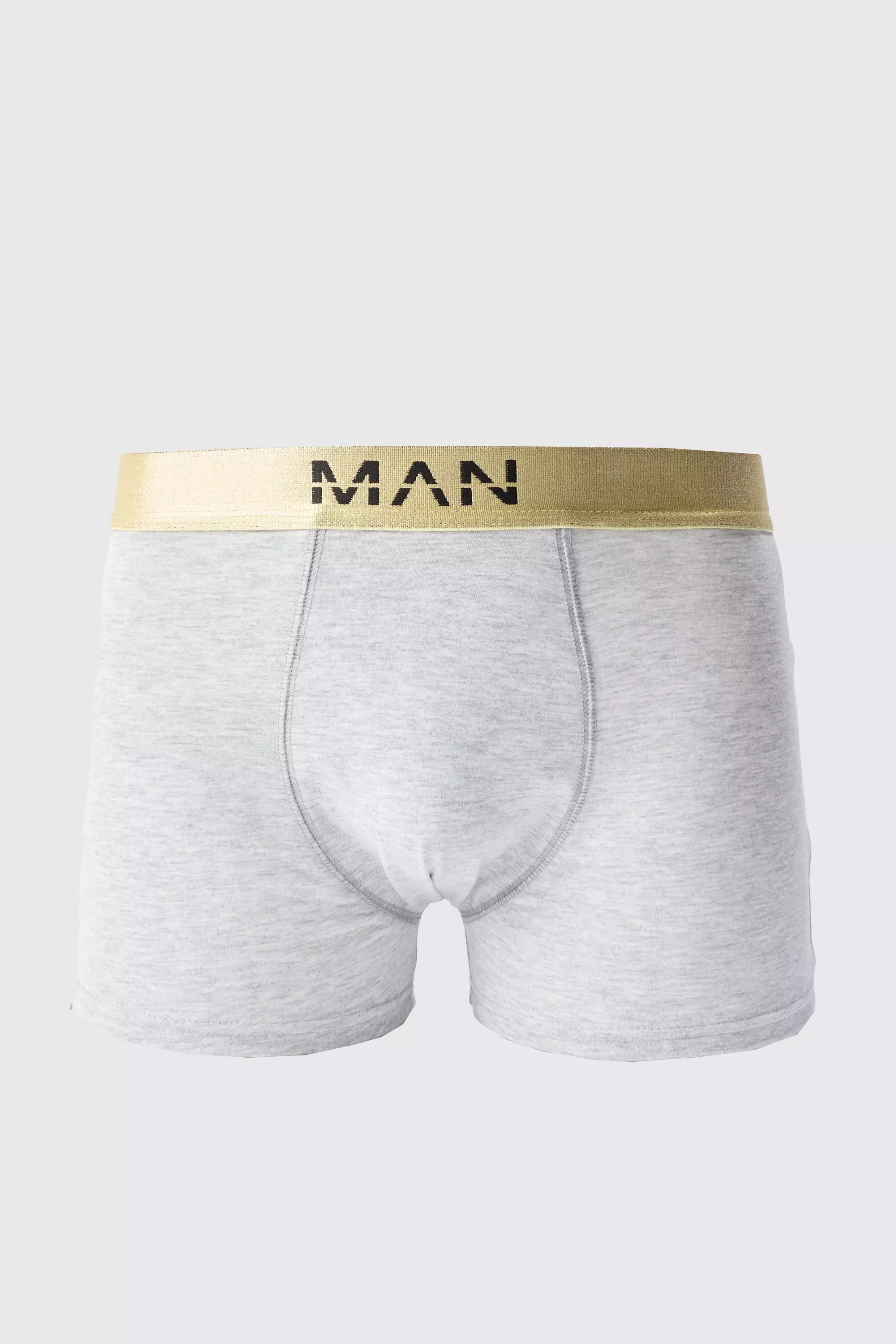 Man Dash Gold Waistband Boxer Grey marl