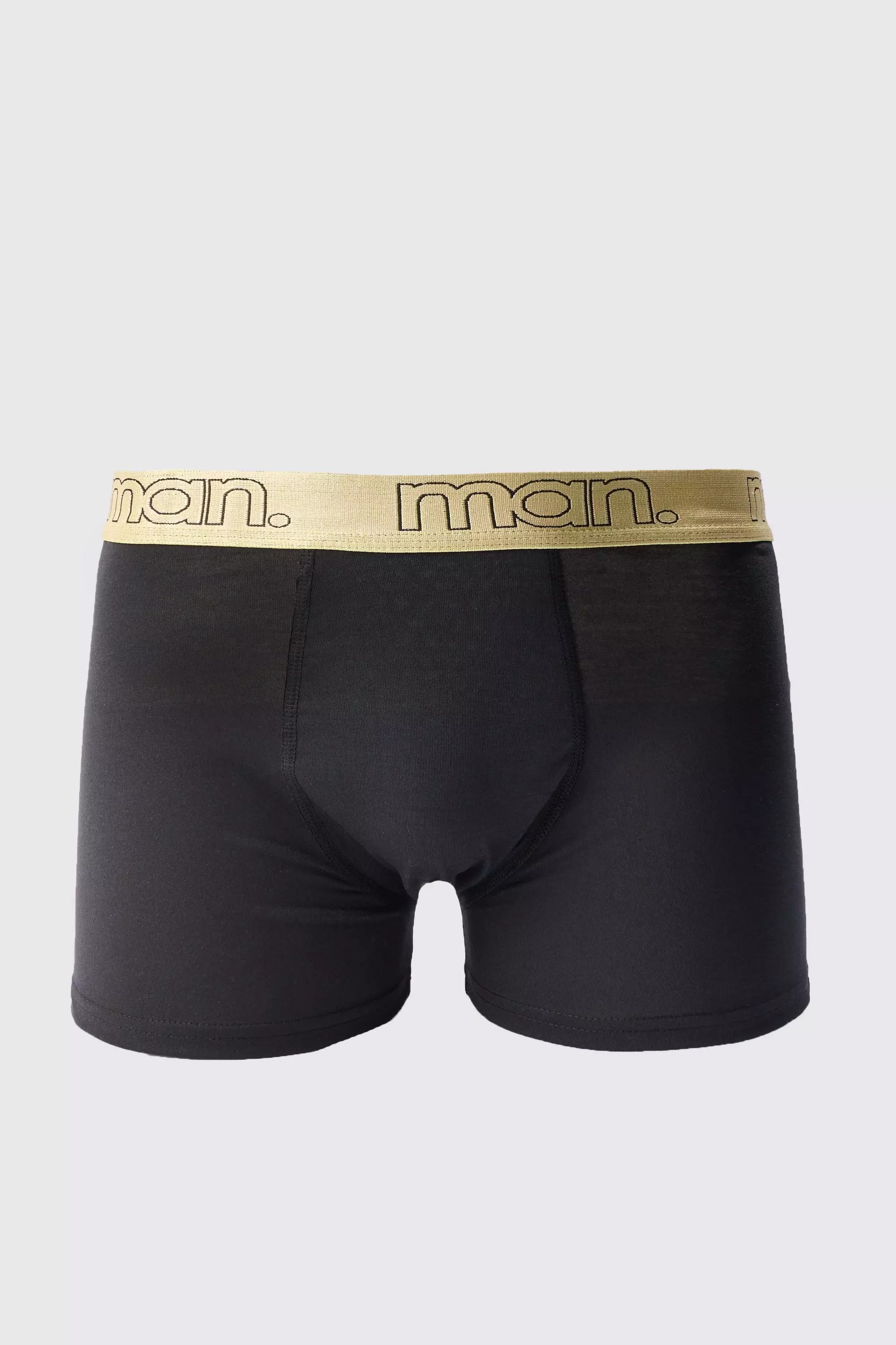 Man Gold Waistband Boxer Black