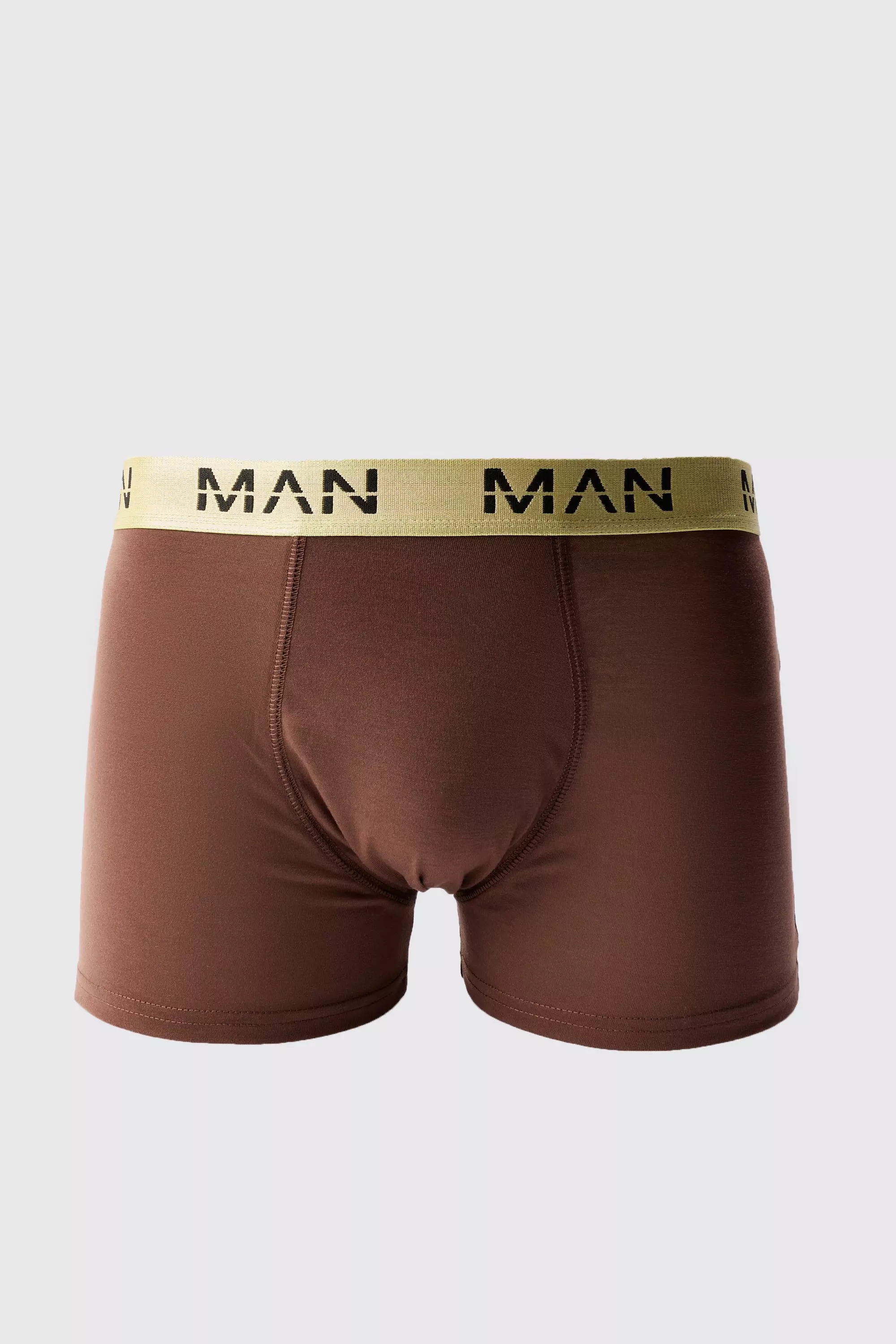 Man Dash Gold Waistband Boxer Chocolate