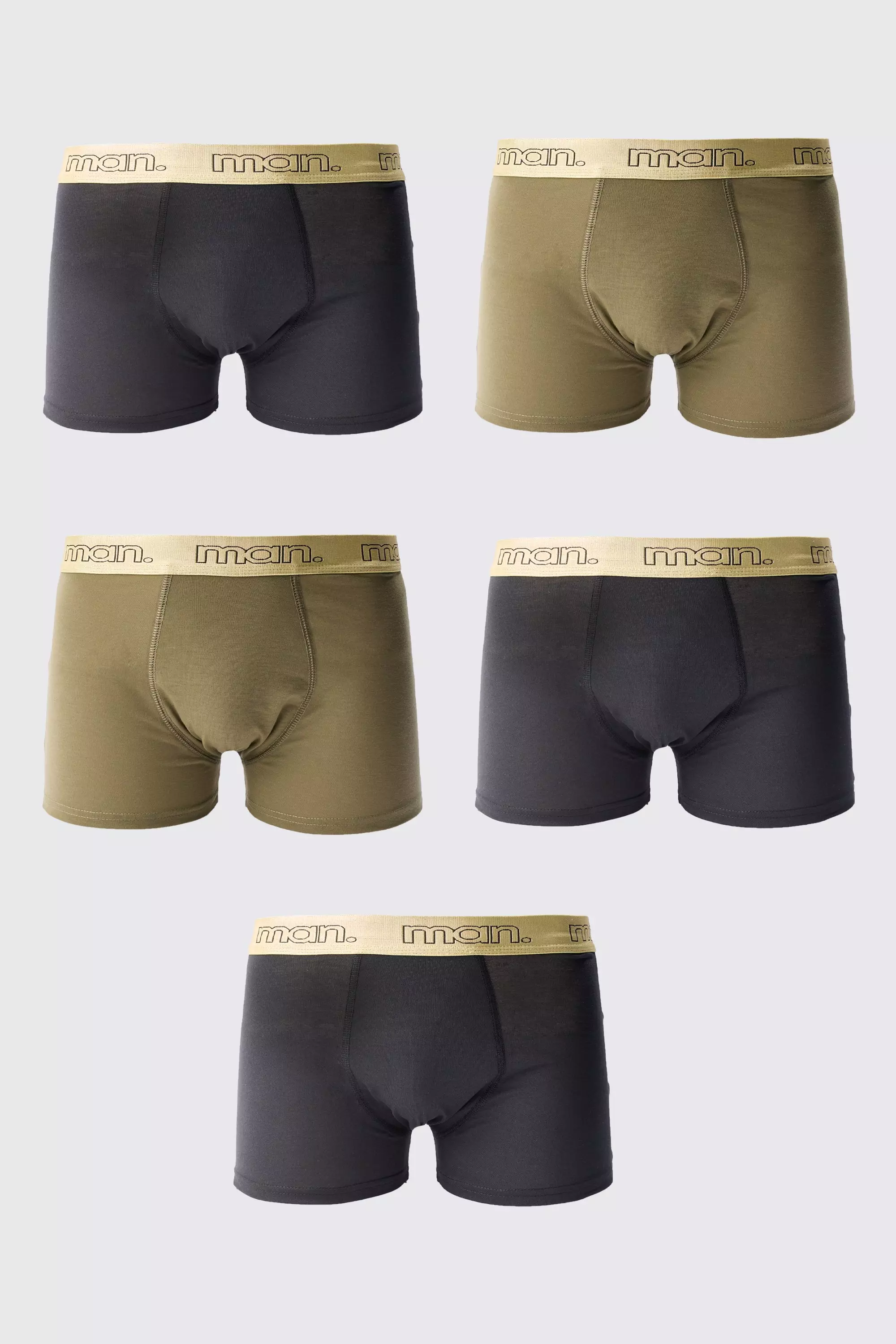 5 Pack Man Gold Waistband Boxers Multi