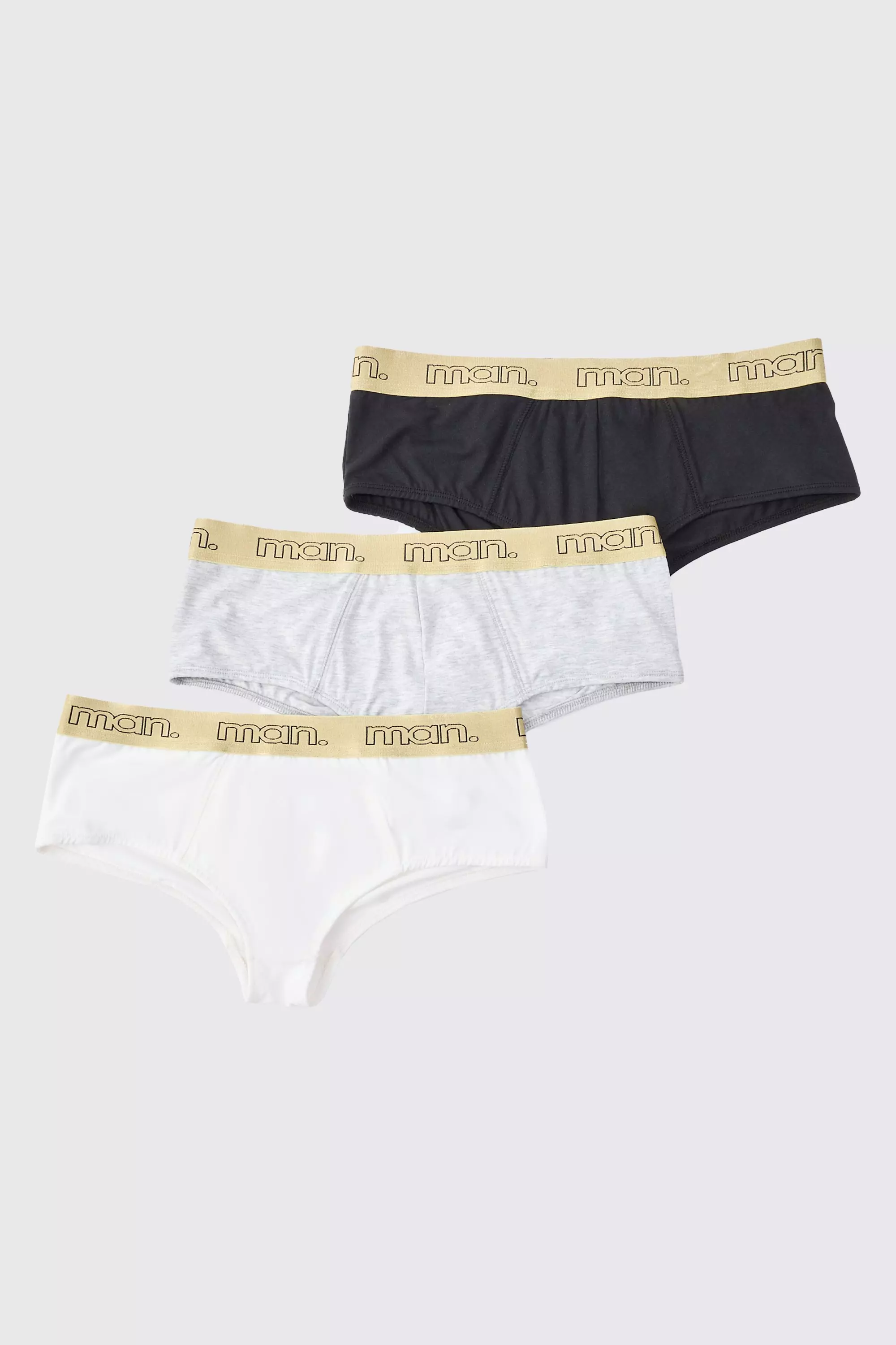 3 Pack Man Gold Waistband Briefs Multi