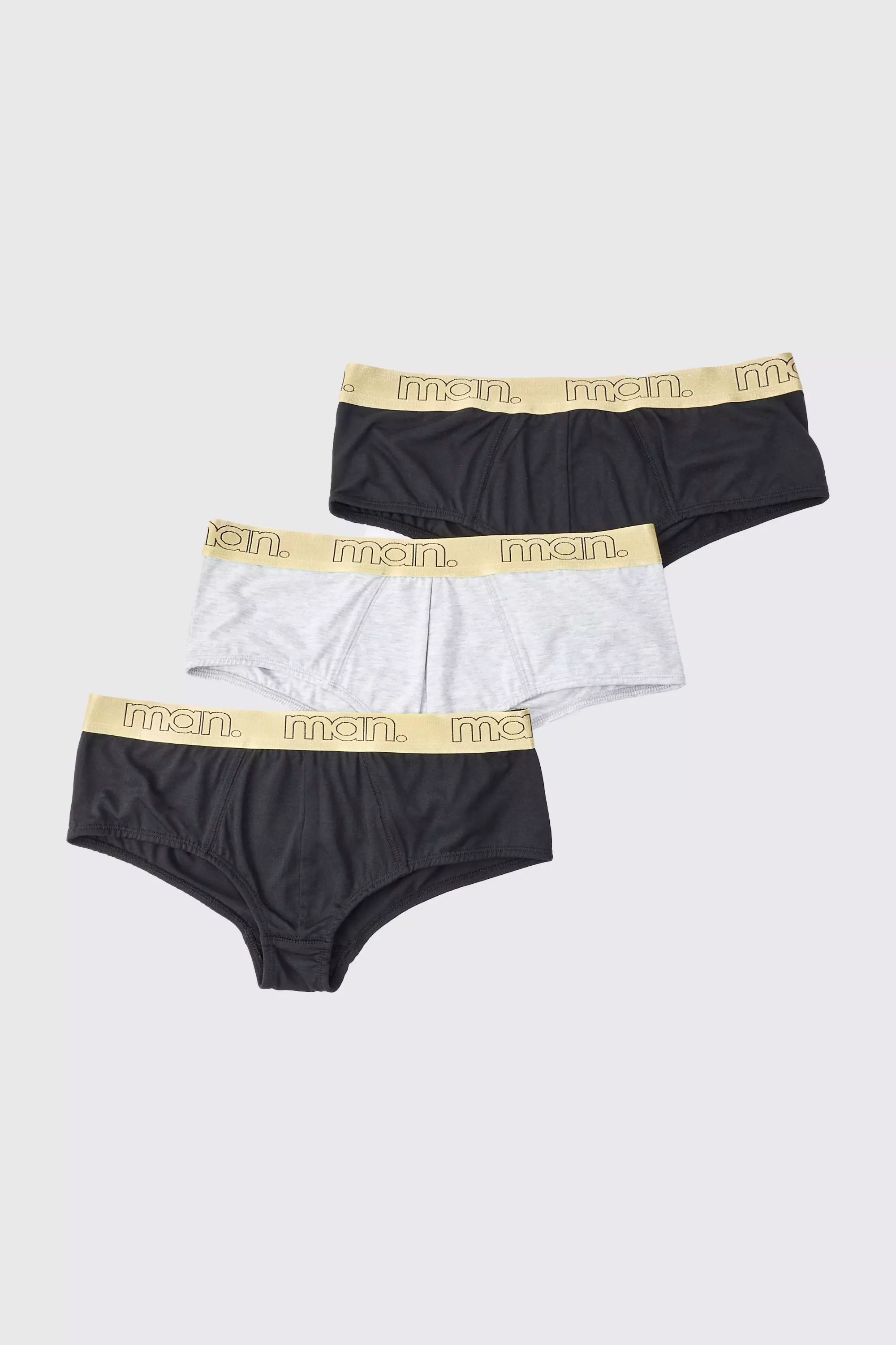 3 Pack Man Gold Waistband Briefs Multi