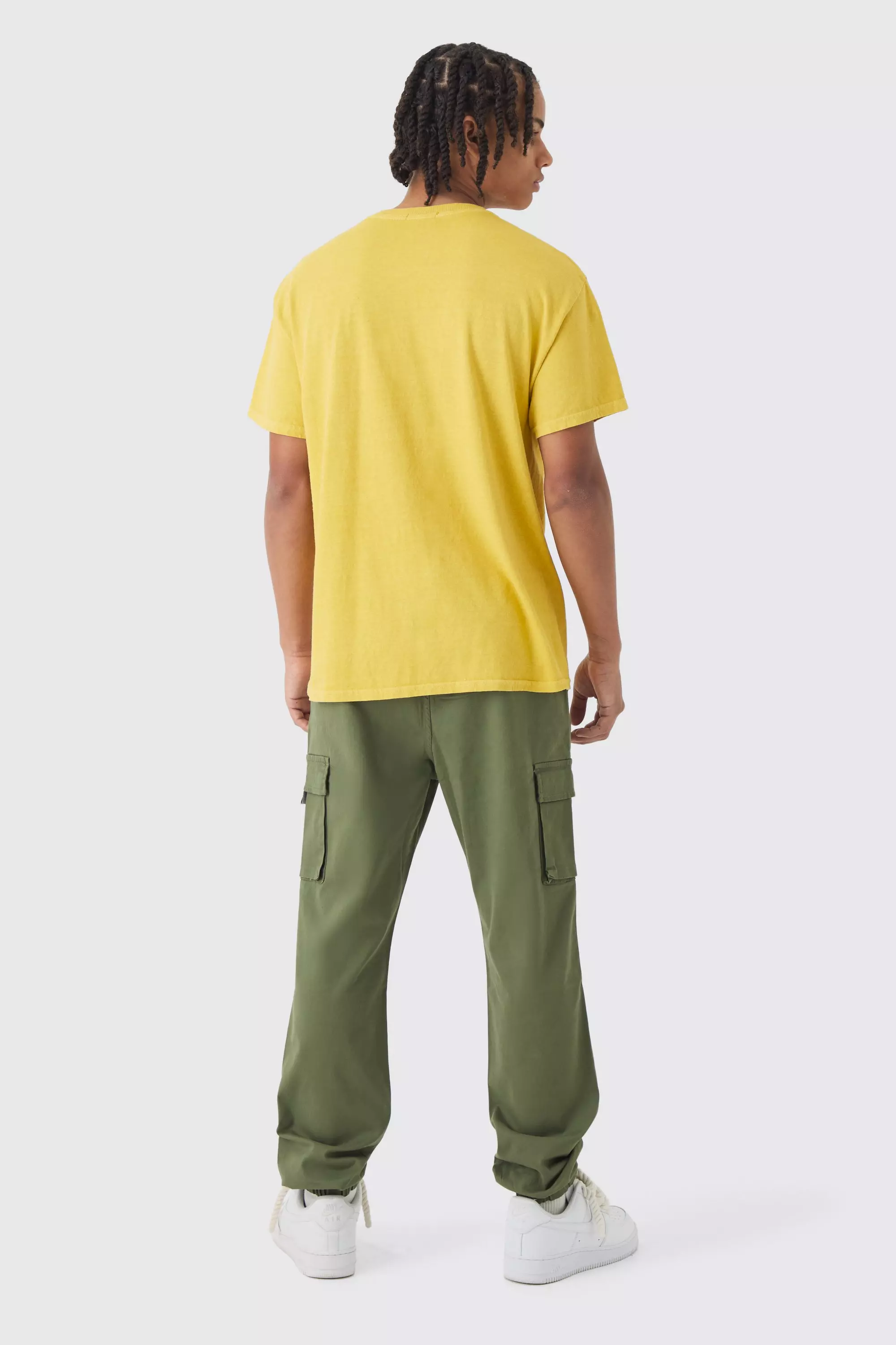 Pantalon cargo slim à taille élastiquée, Khaki autre image