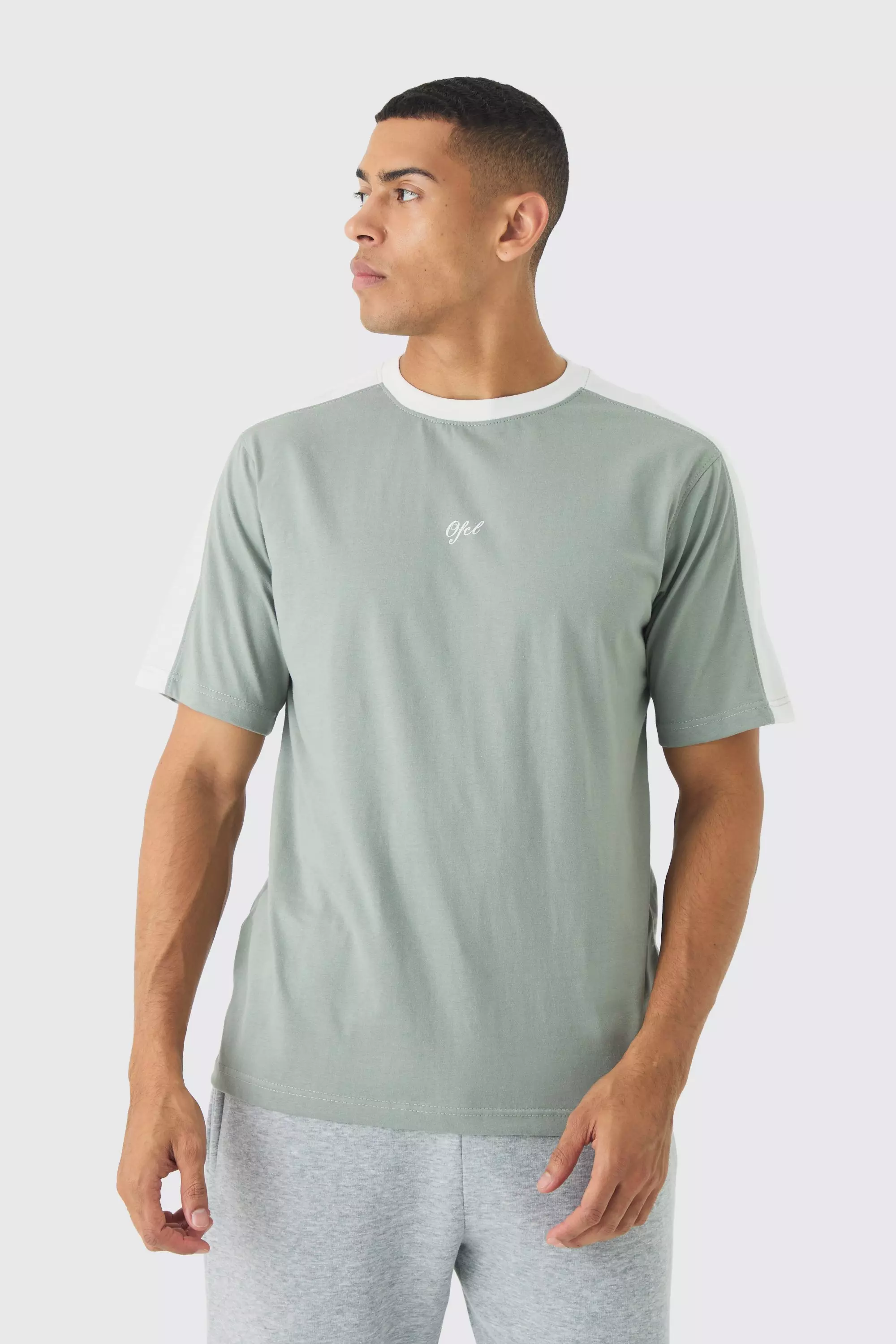 OFCL Colour Block T-shirt Khaki