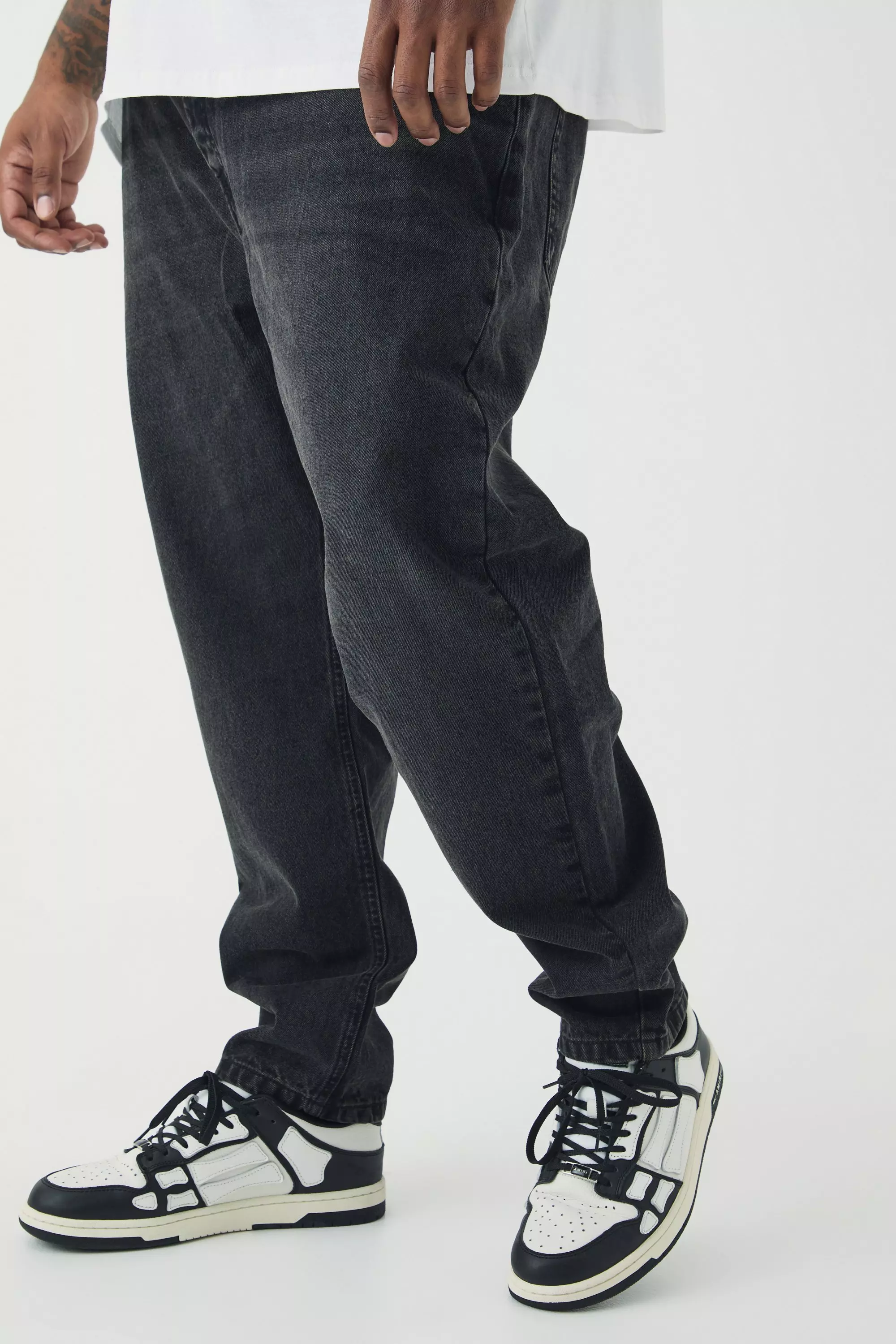 Plus Tapered Rigid Jean Washed black