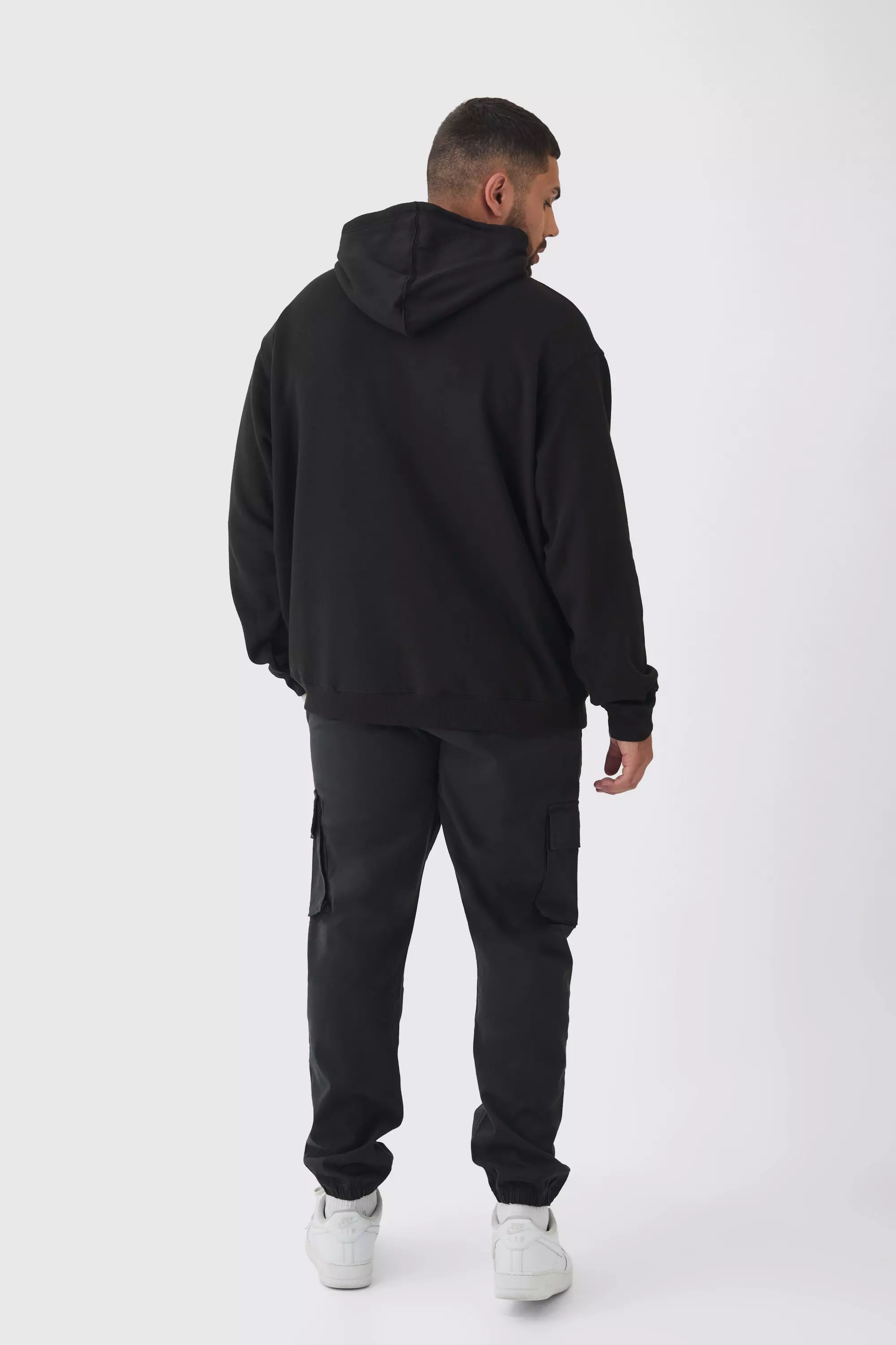 Plus Slim Fit Elasticated Waist Cuffed Cargo Pants