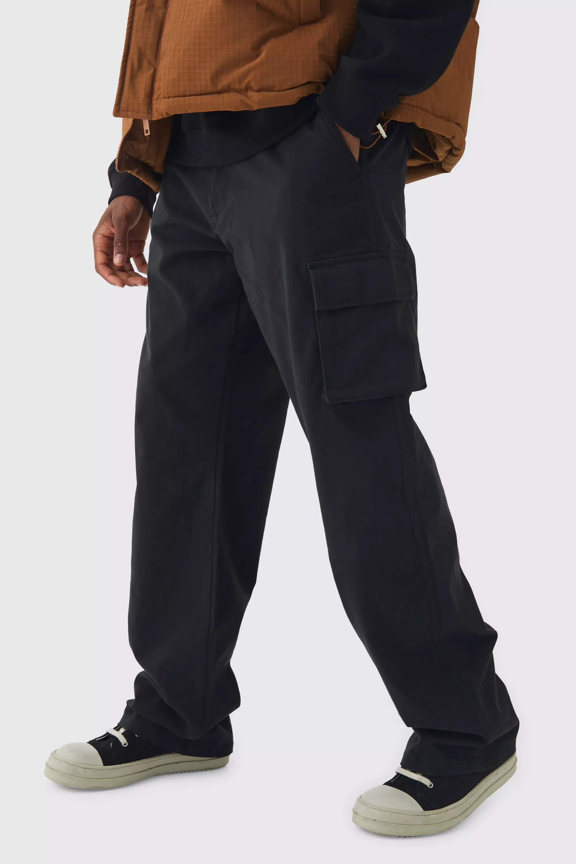 Tall - Pantalon cargo large à taille fixe, Black autre image