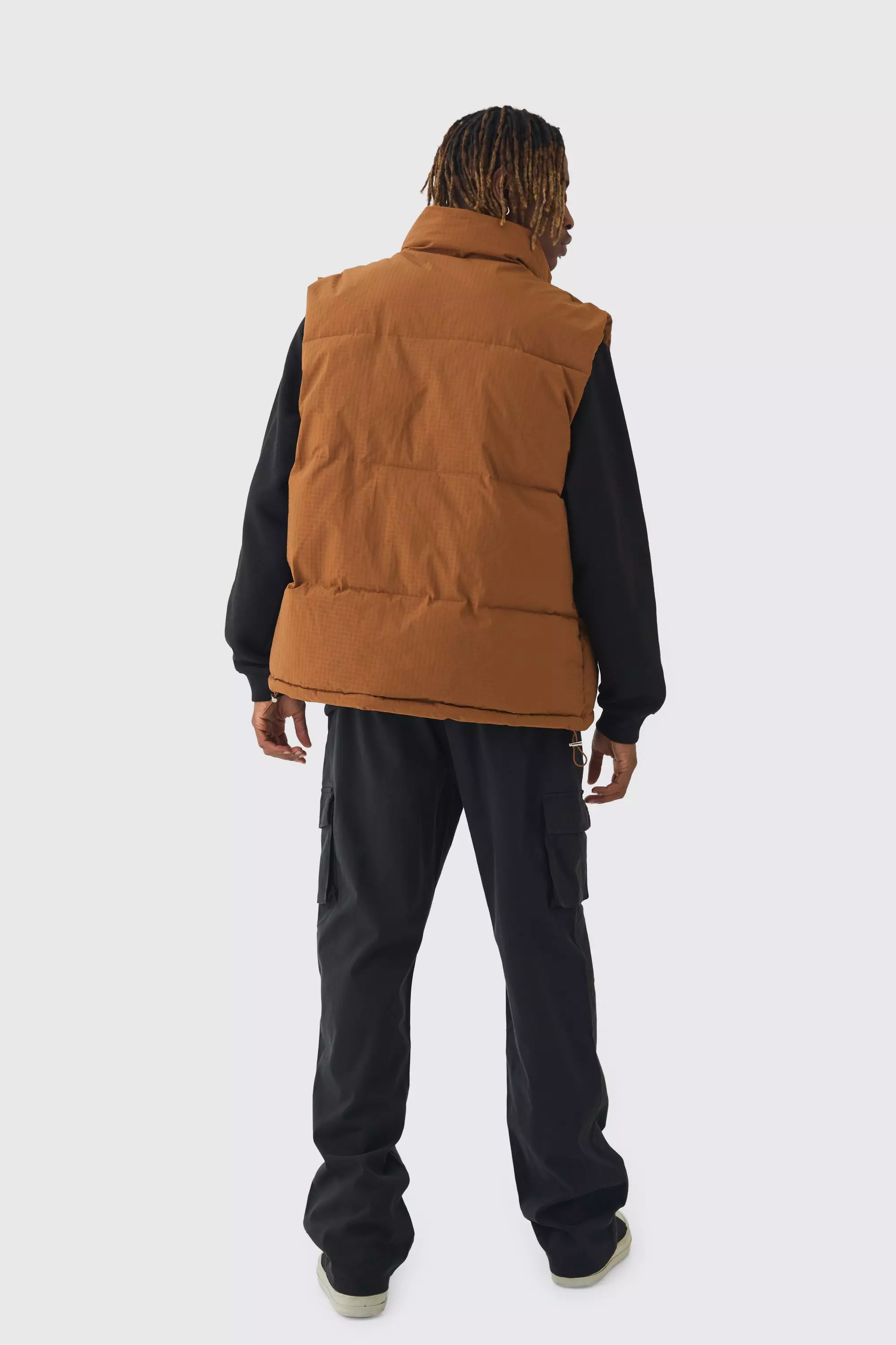 Tall - Pantalon cargo large à taille fixe, Black autre image