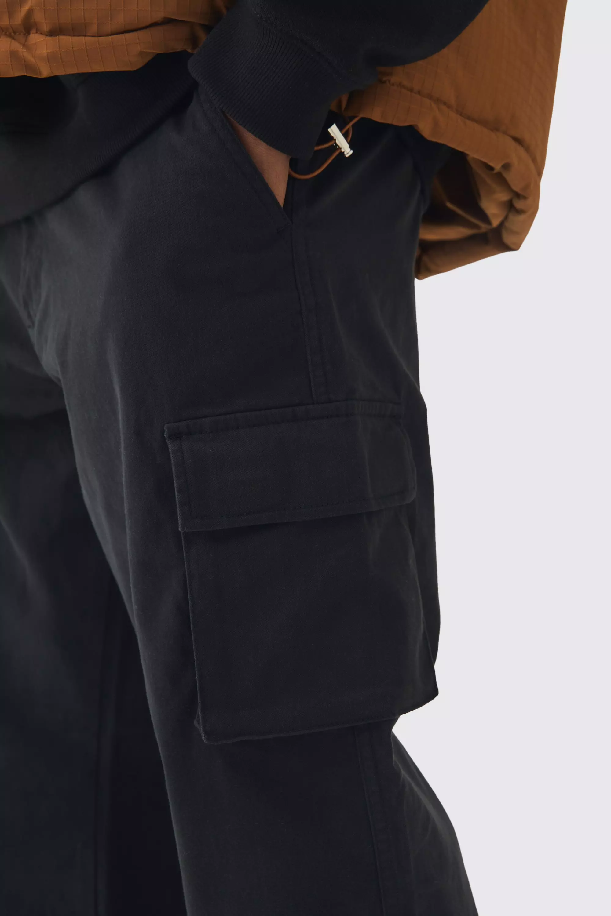Tall - Pantalon cargo large à taille fixe, Black autre image