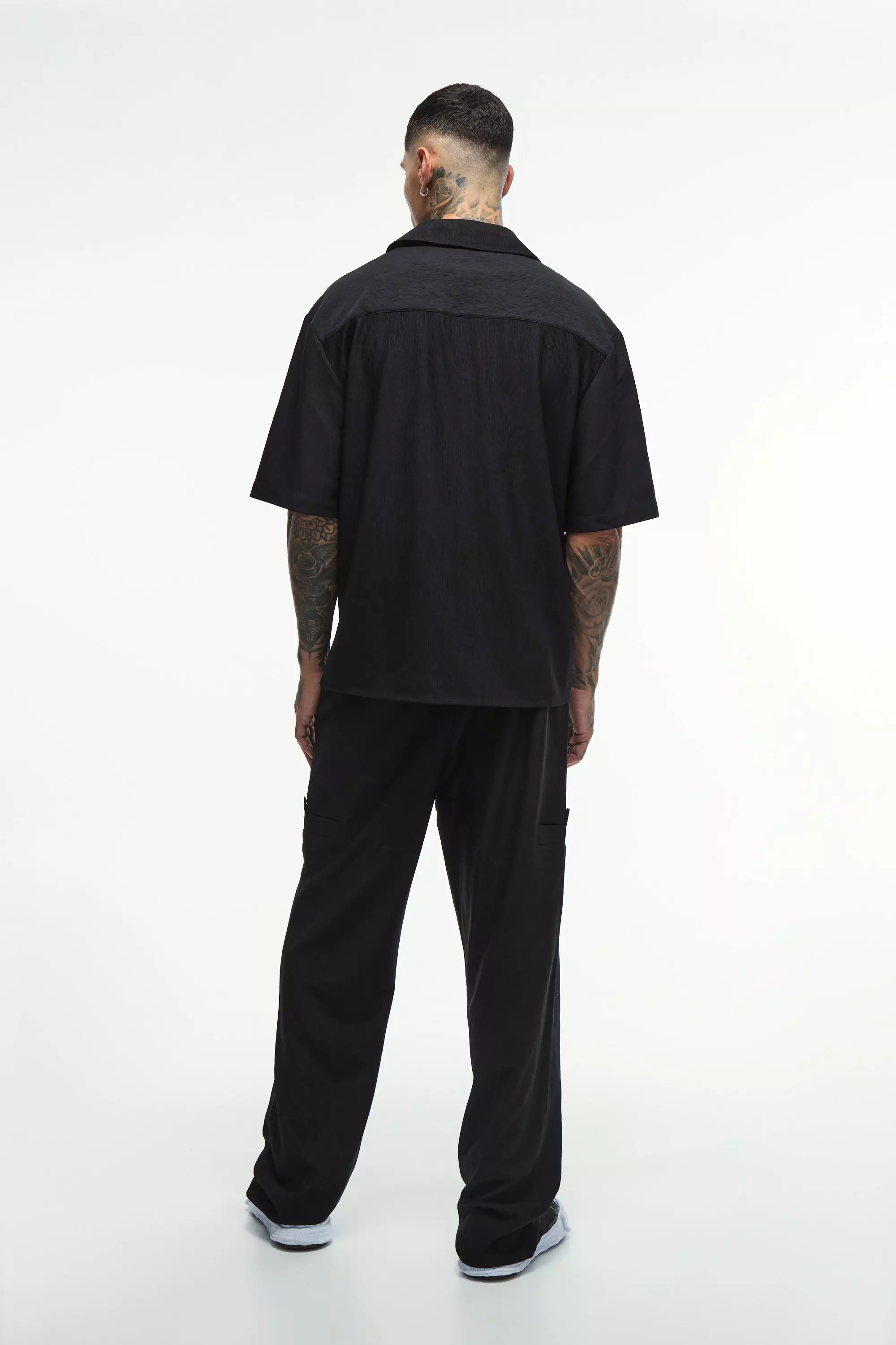 Tall - Chemise texturée plissée, Black autre image