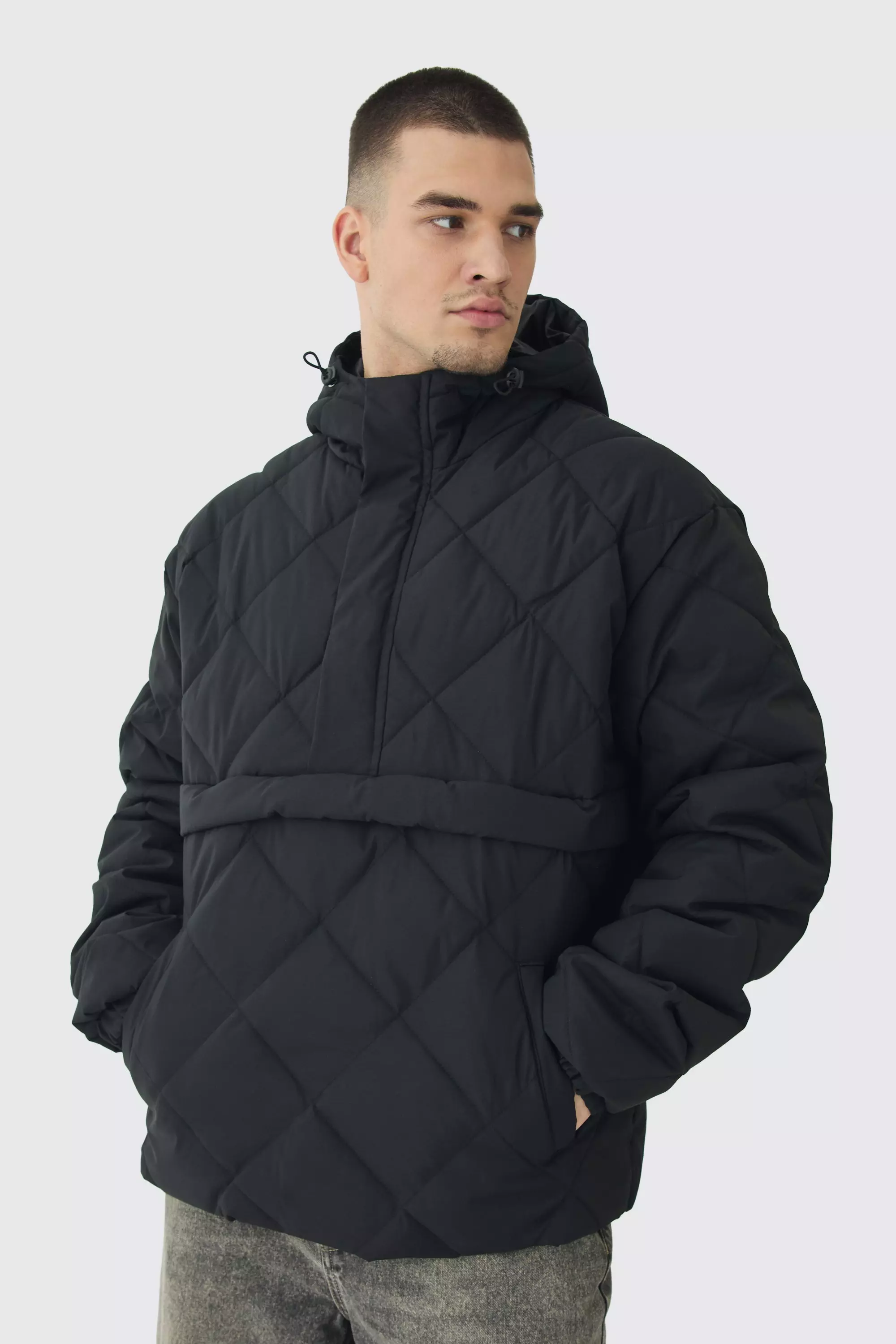 Black Tall Quilted Over The Head Puffer alternative image