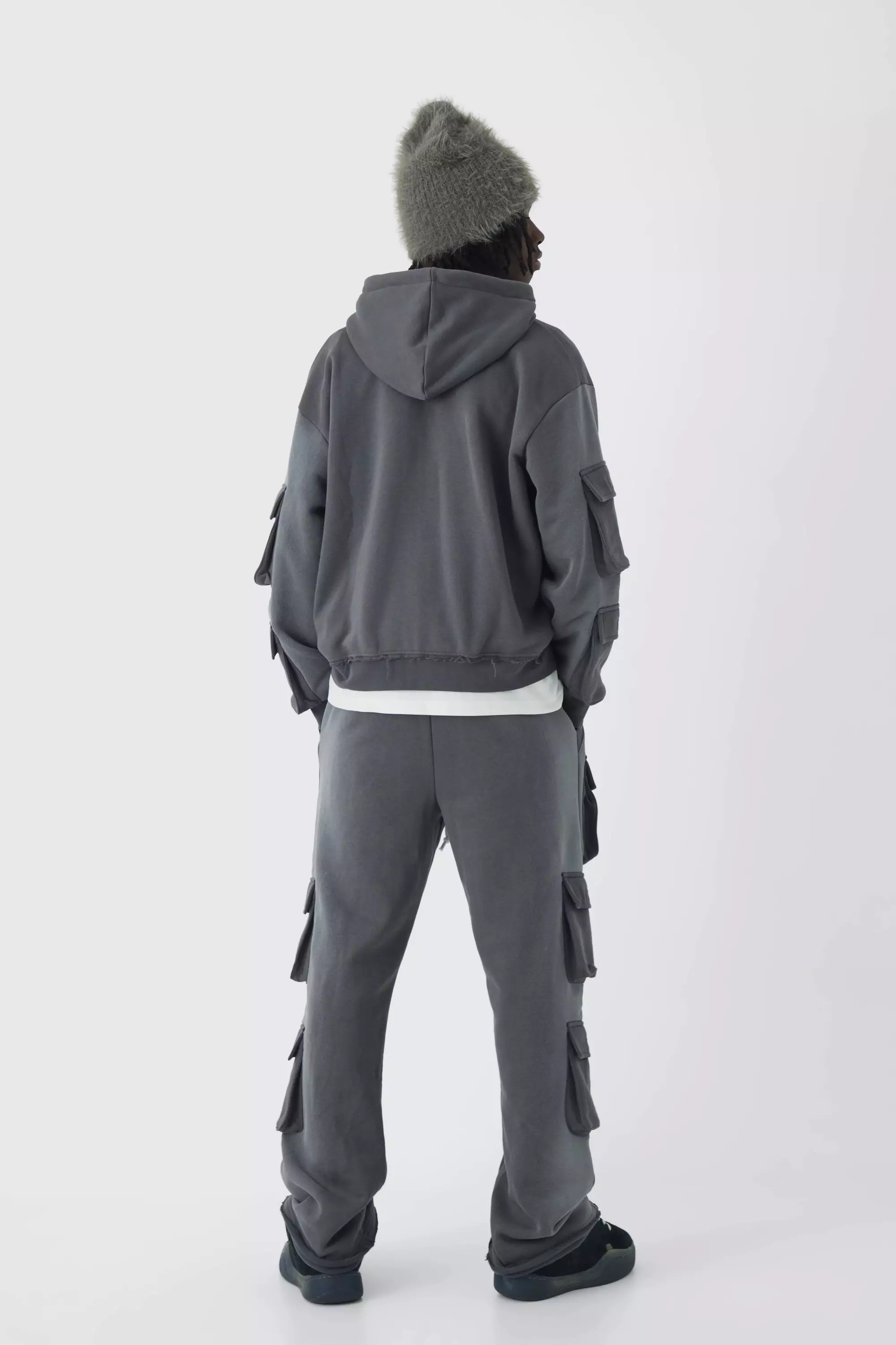 Sweat à capuche oversize utilitaire, Charcoal autre image